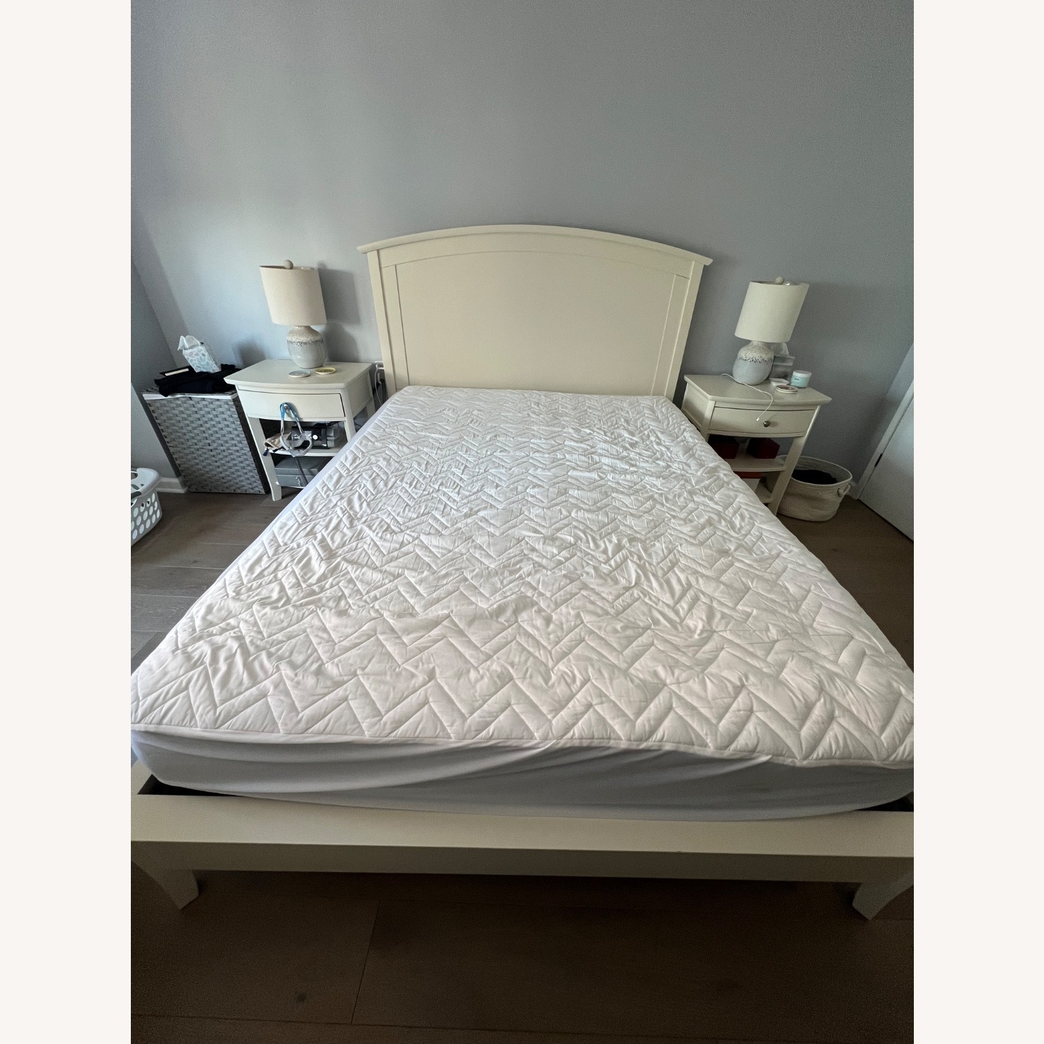 Pottery Barn Queen Off White Bed - image-1