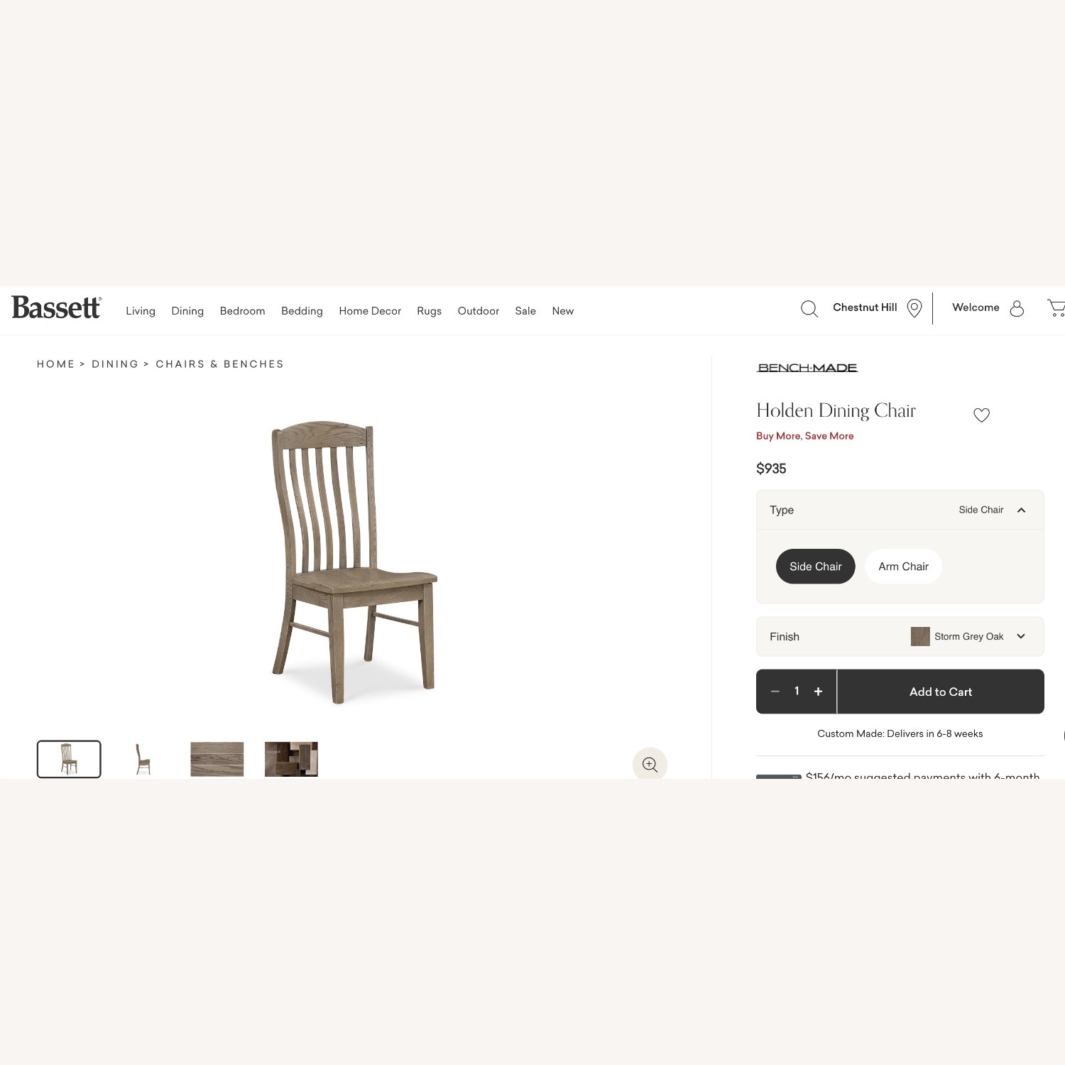 Bassett Bench Made Harvest Dining Table + 6 Chairs - image-7