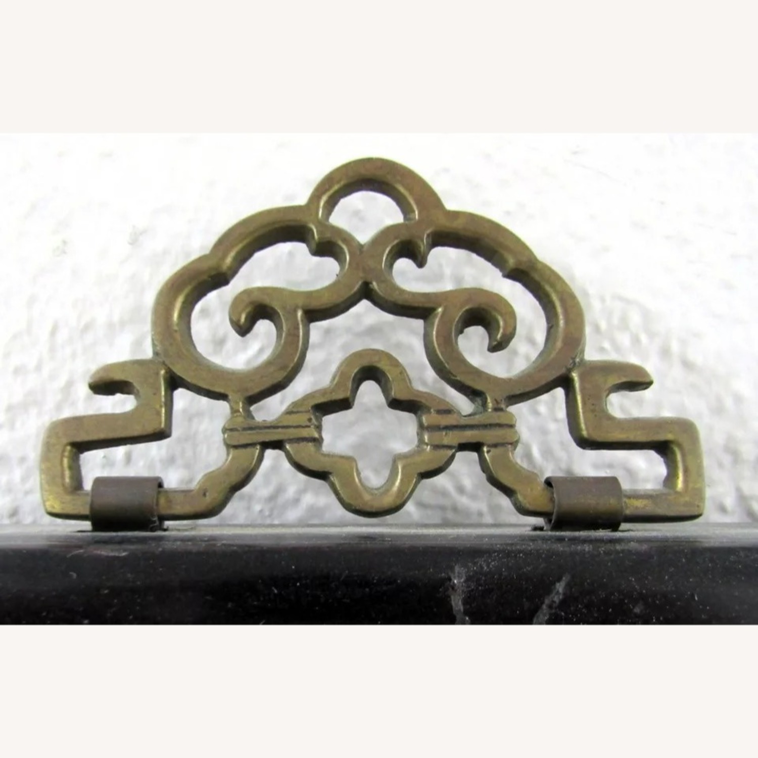 Pair Chinese Black Lacquer Painted Carved Panels - image-7