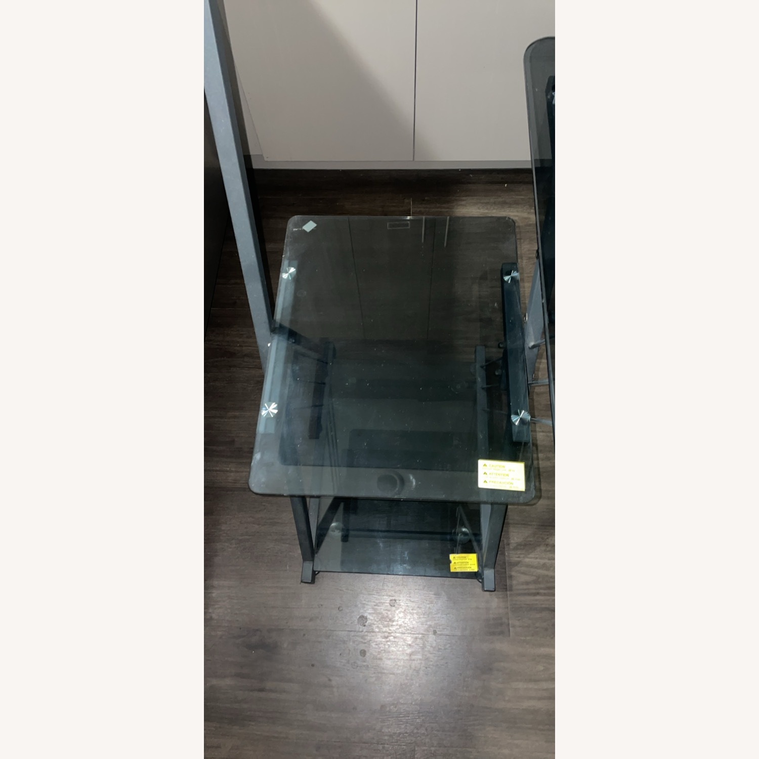 Black Tempered Glass 3 Tier Shelf Desk - image-4