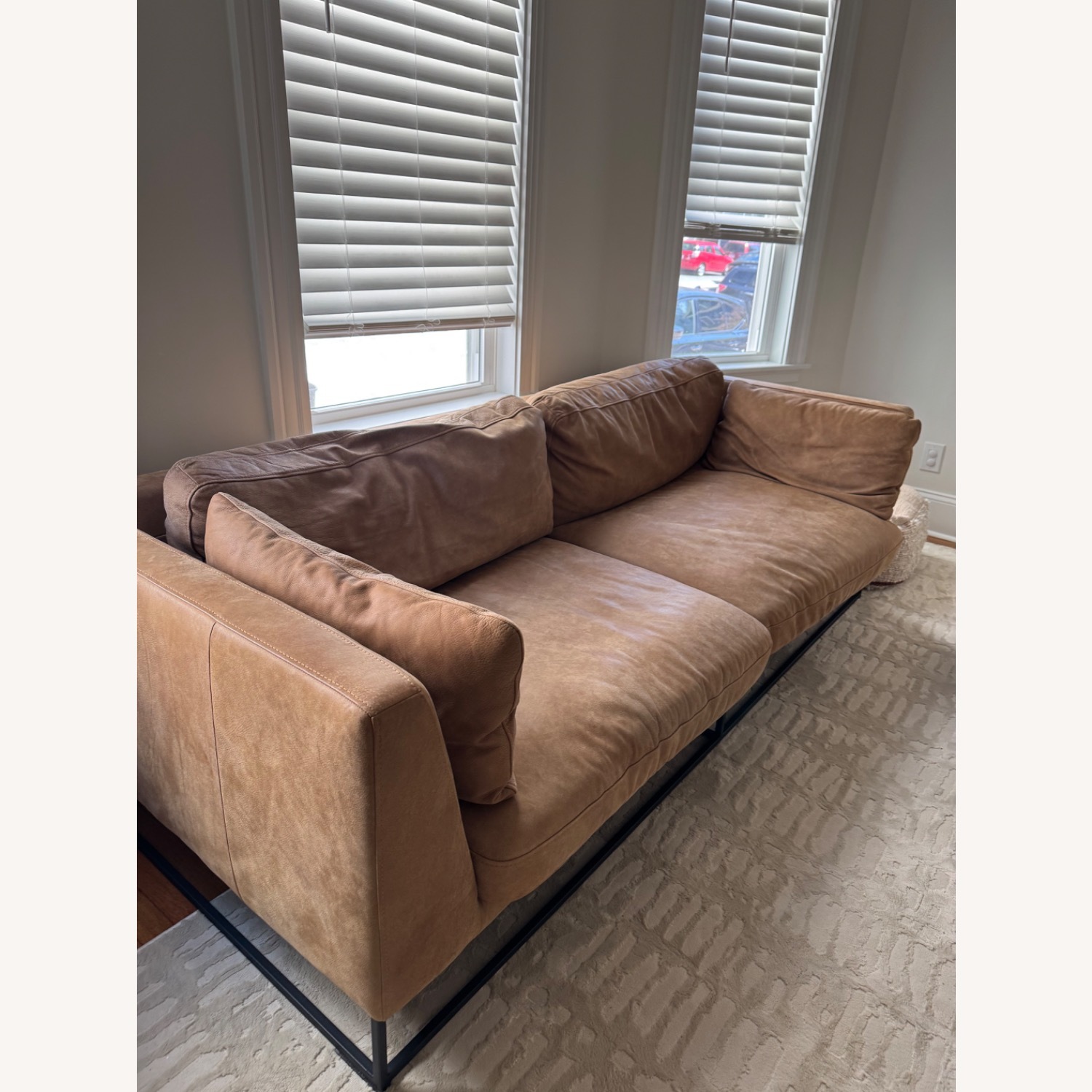 Crate & Barrel Delancey Leather Sofa - image-2