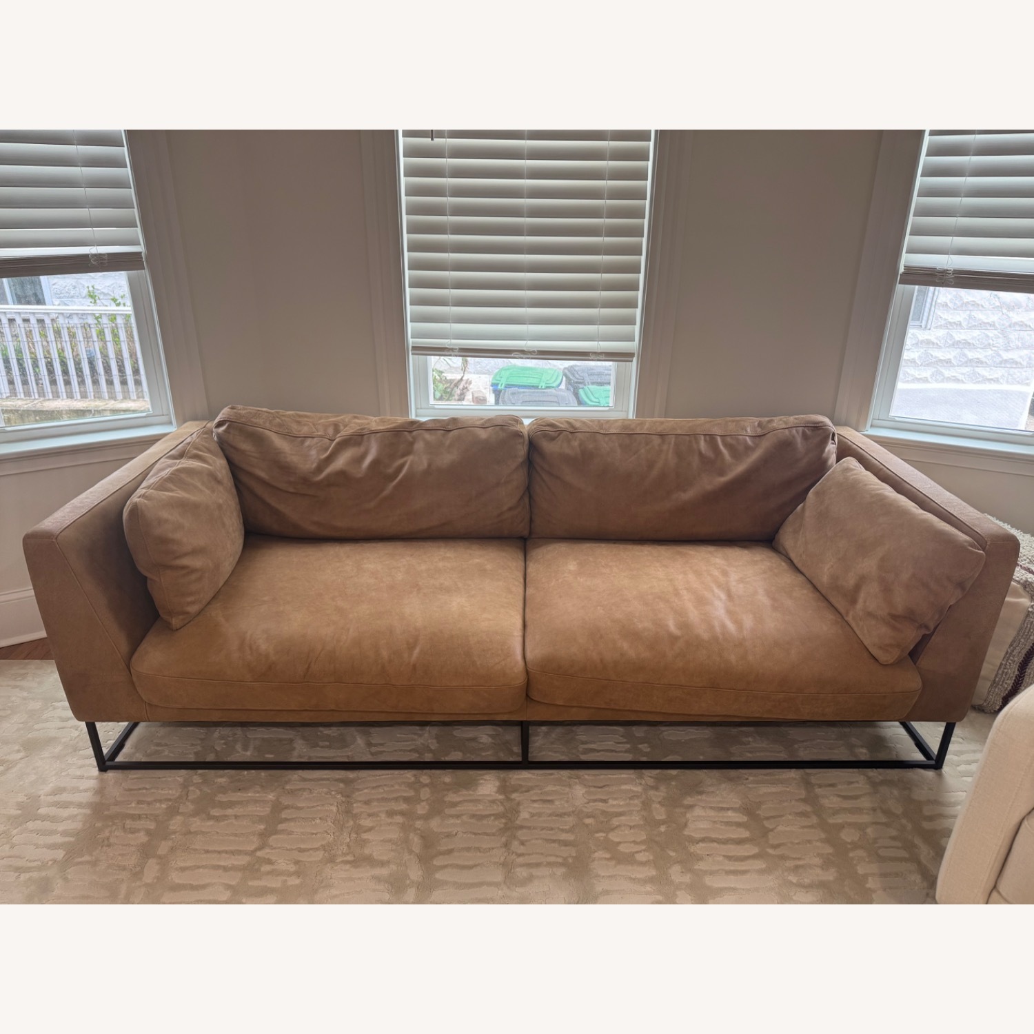 Crate & Barrel Delancey Leather Sofa - image-1