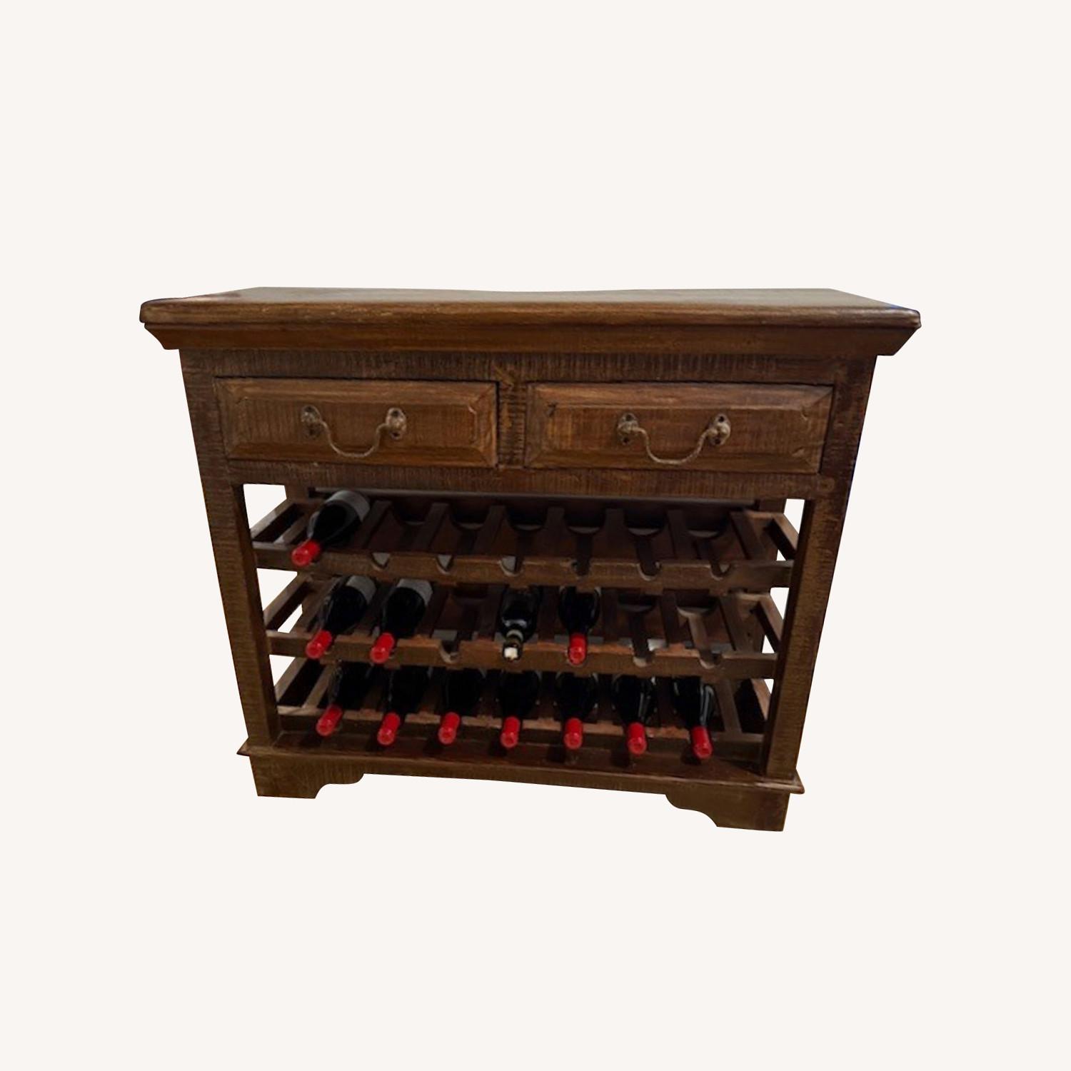 Dark Brown Wood Wine Rack - image-0
