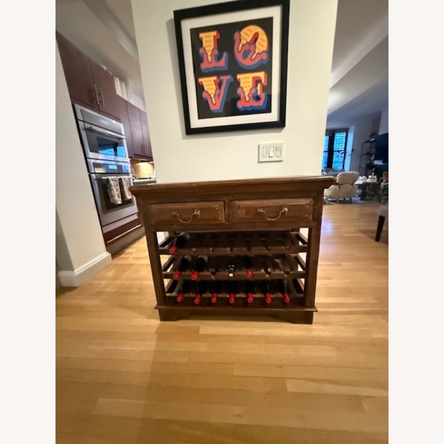 Dark Brown Wood Wine Rack - image-2
