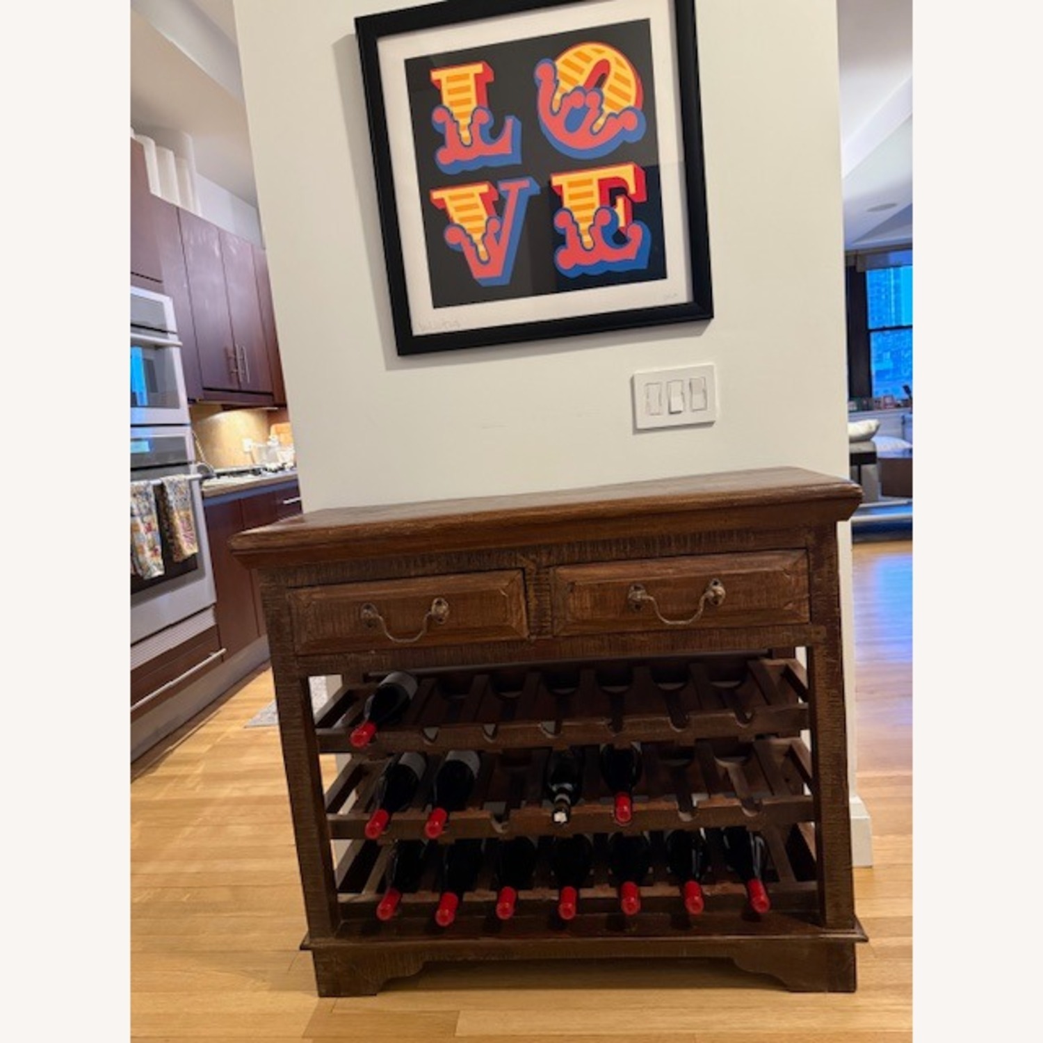 Dark Brown Wood Wine Rack - image-8