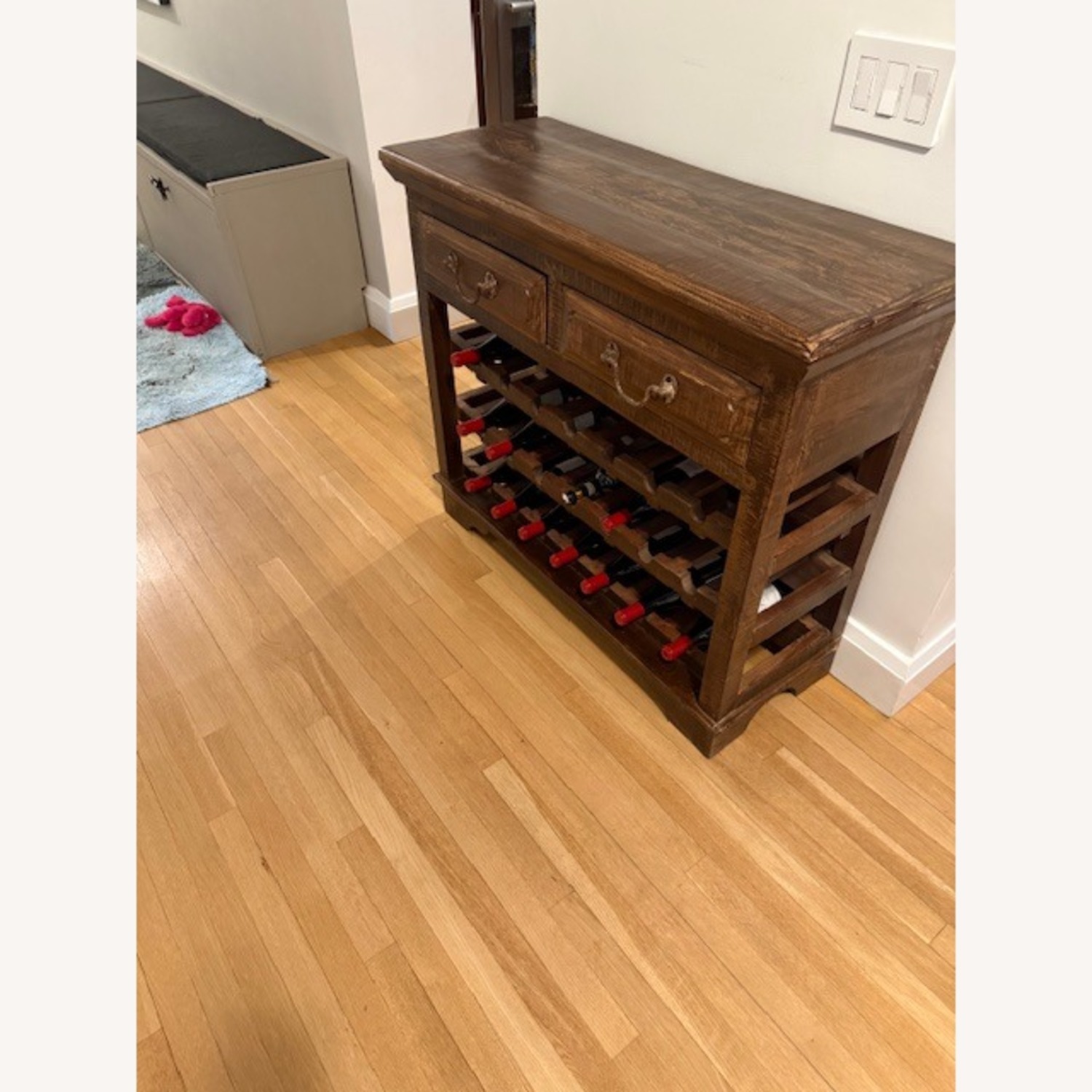 Dark Brown Wood Wine Rack - image-6