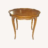 Vintage Ornate Wood Accent Table By Ruder NY 