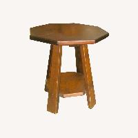 Vintage Handmade Octagon Accent Table