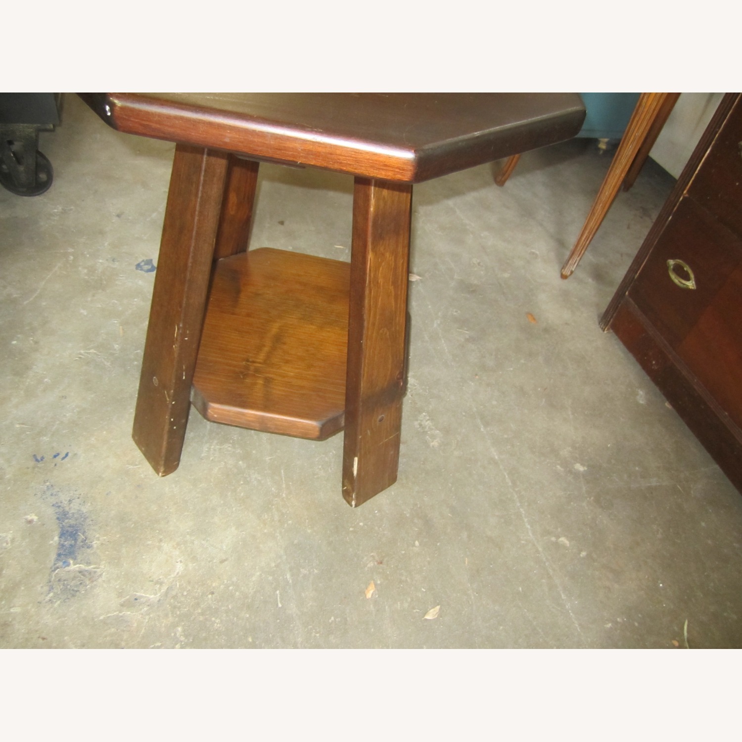 Vintage Handmade Octagon Accent Table - image-2