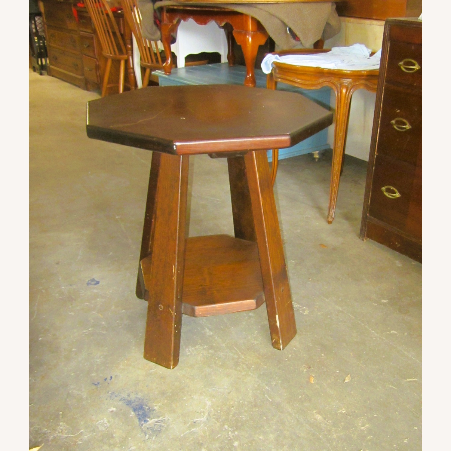 Vintage Handmade Octagon Accent Table - image-1