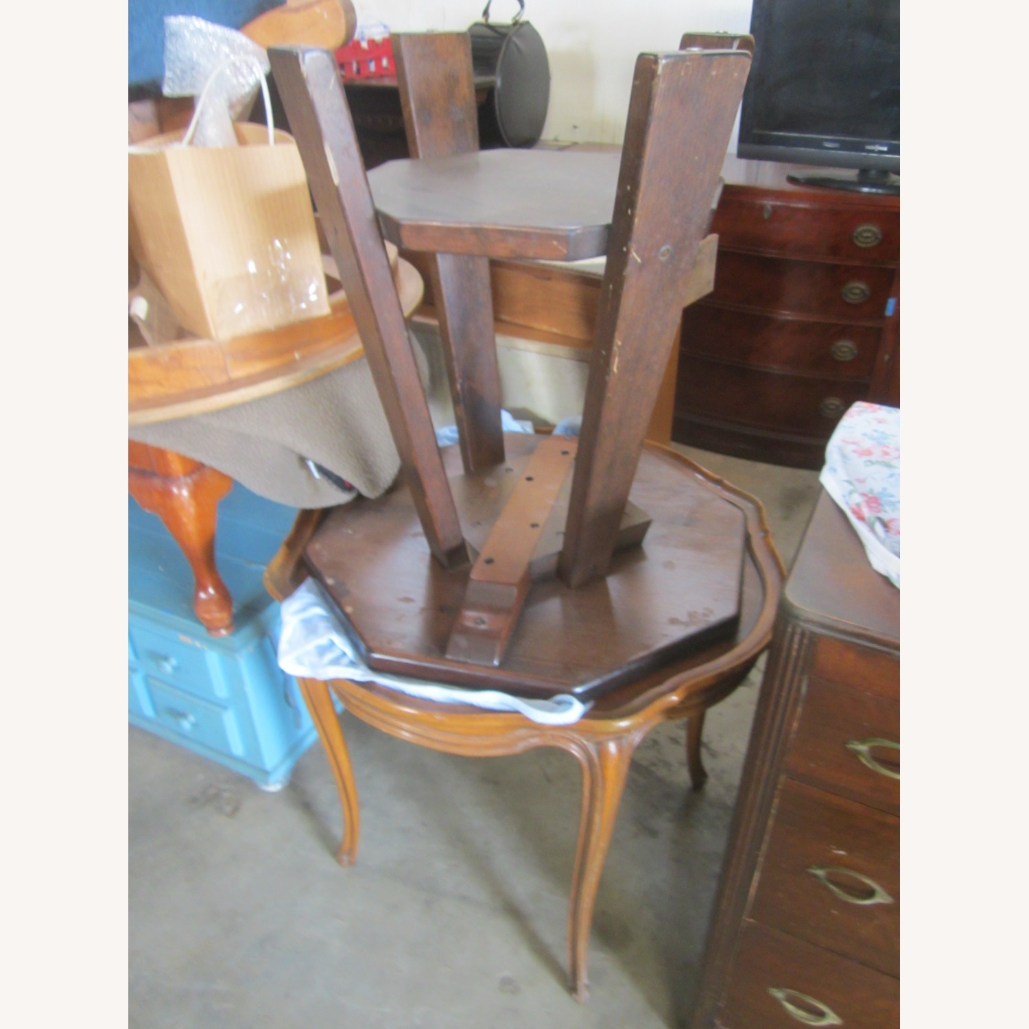 Vintage Handmade Octagon Accent Table - image-3