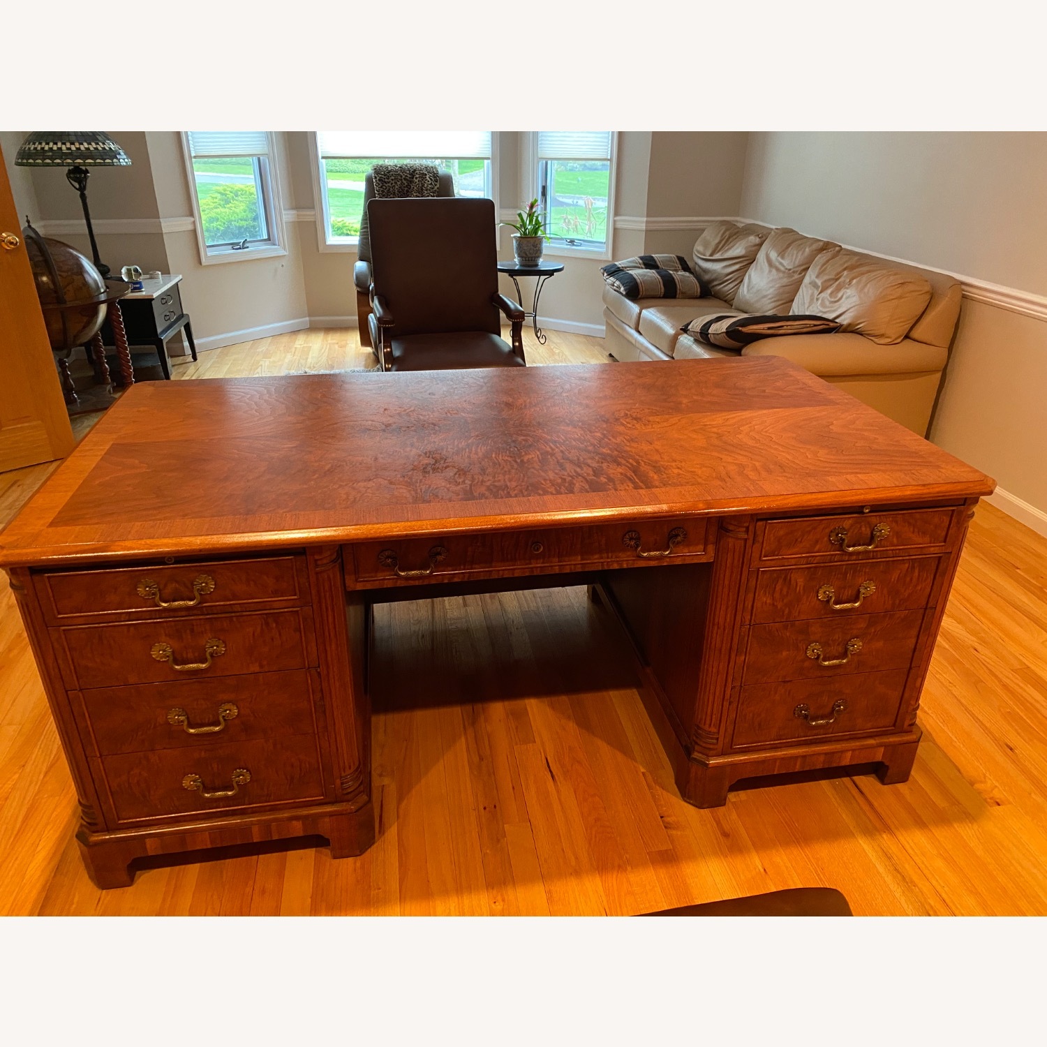 Stow & Davis Walnut and Mahogany Partner’s Desk - image-1