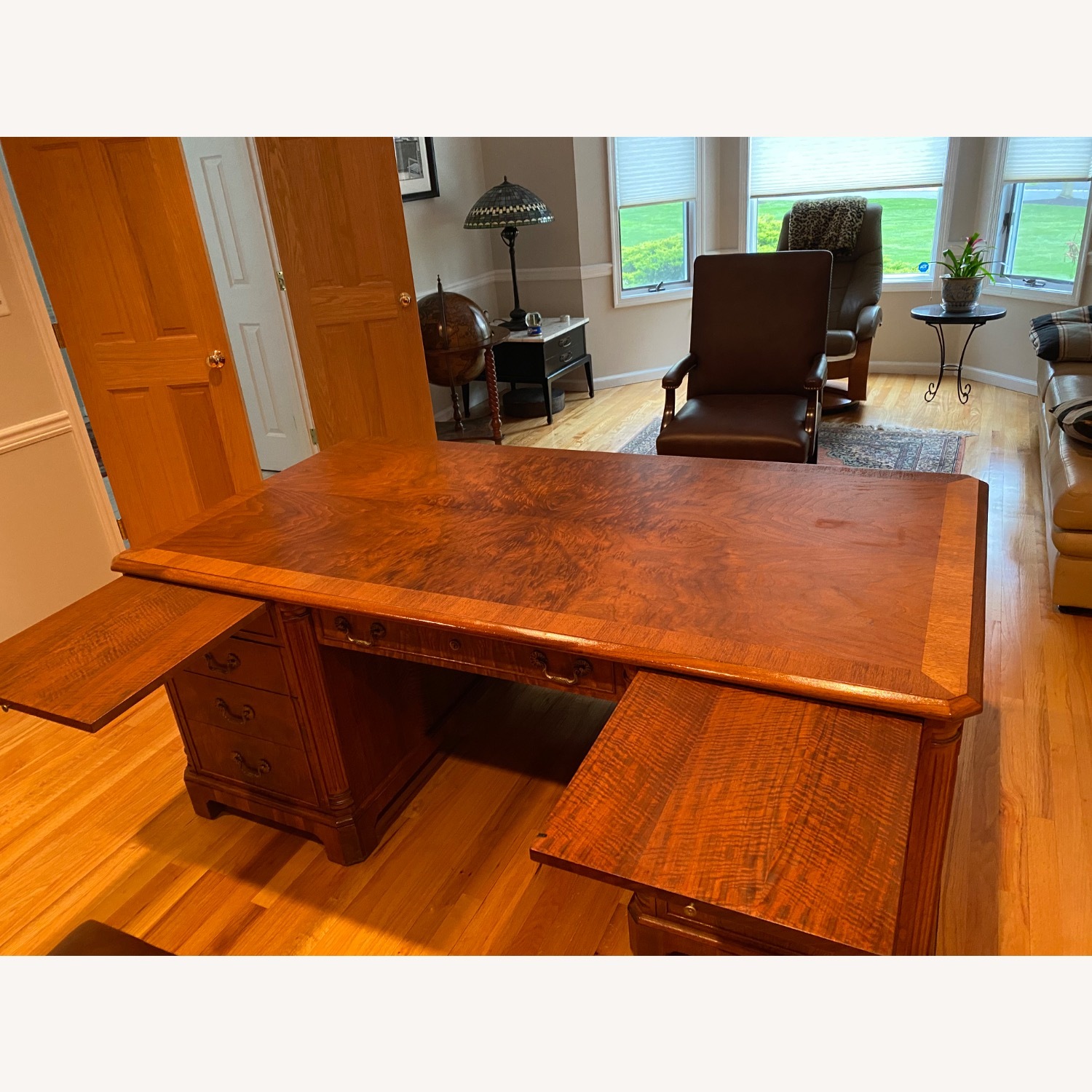 Stow & Davis Walnut and Mahogany Partner’s Desk - image-4