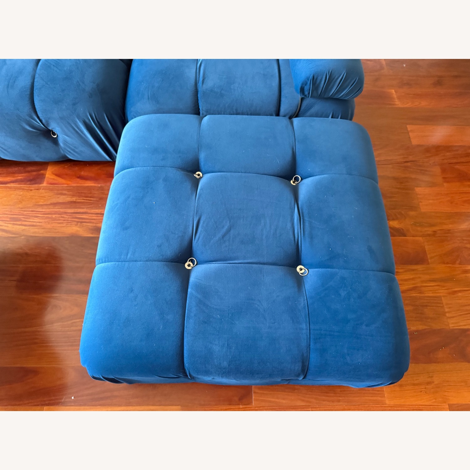 Velvet Modular Sofa with Ottoman - image-6
