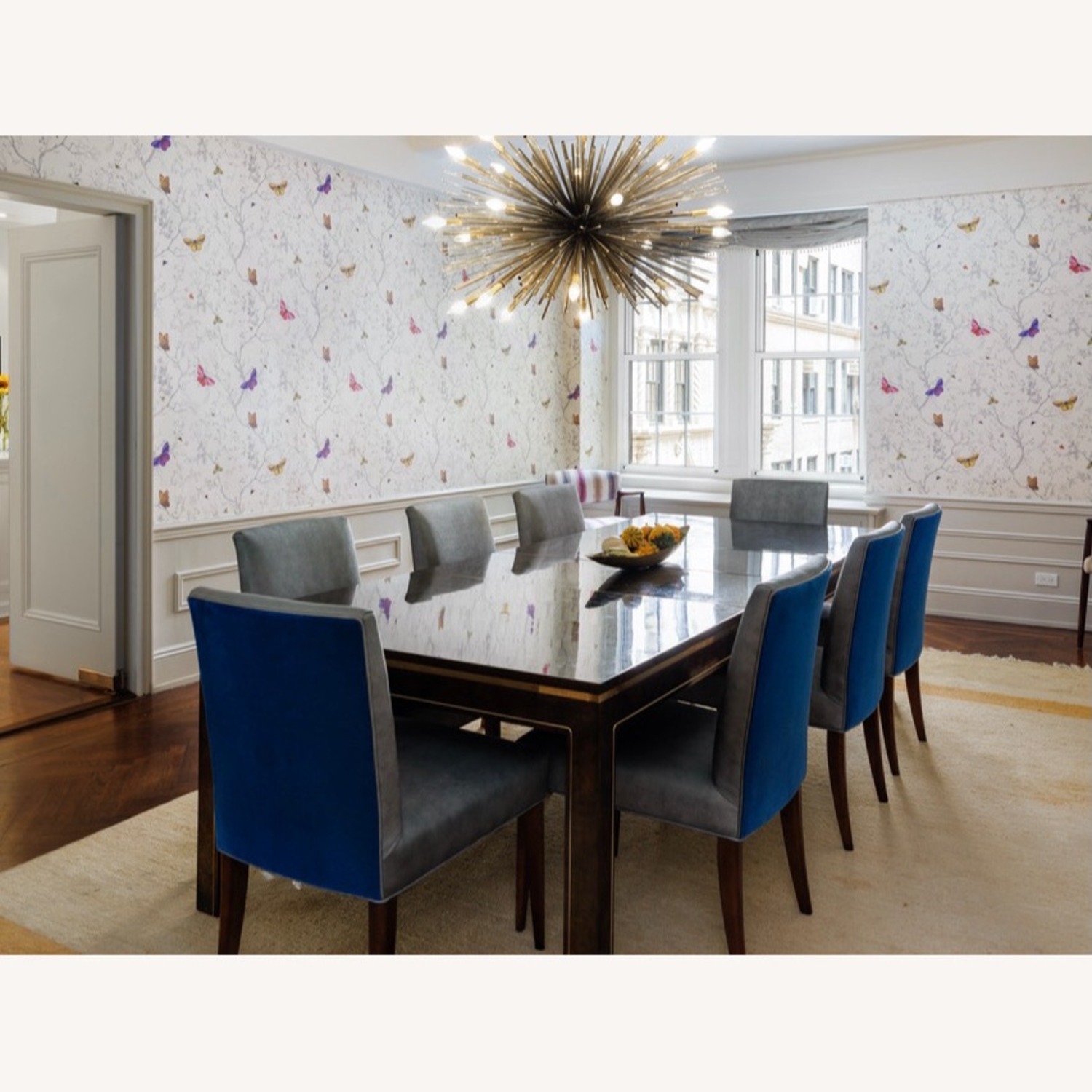 ABC Carpet and Home Set of 10 Custom Upholstered Dining Chairs - image-1