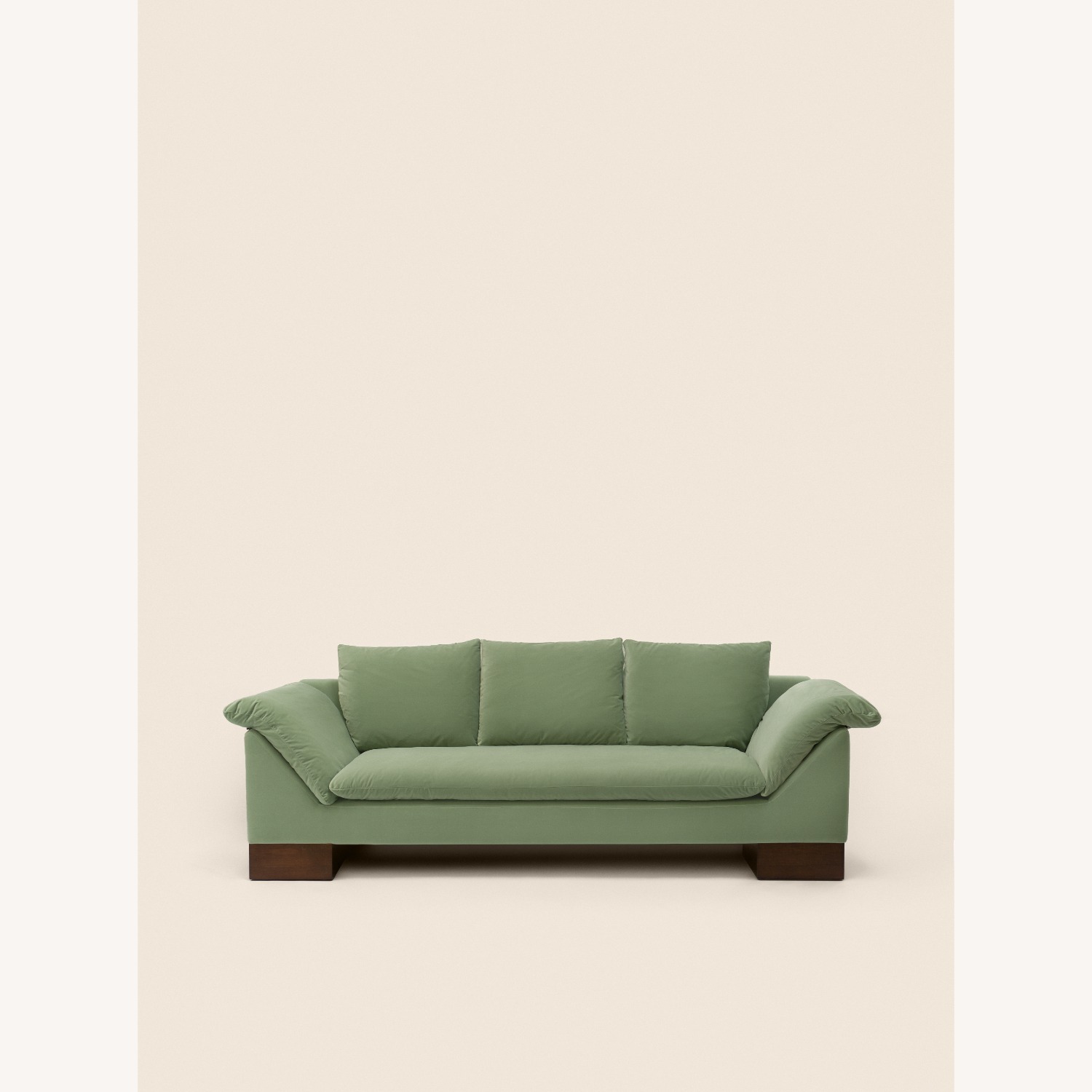 Home On Center Ortega 3 Piece Sofa Velvet Vetiver - image-2