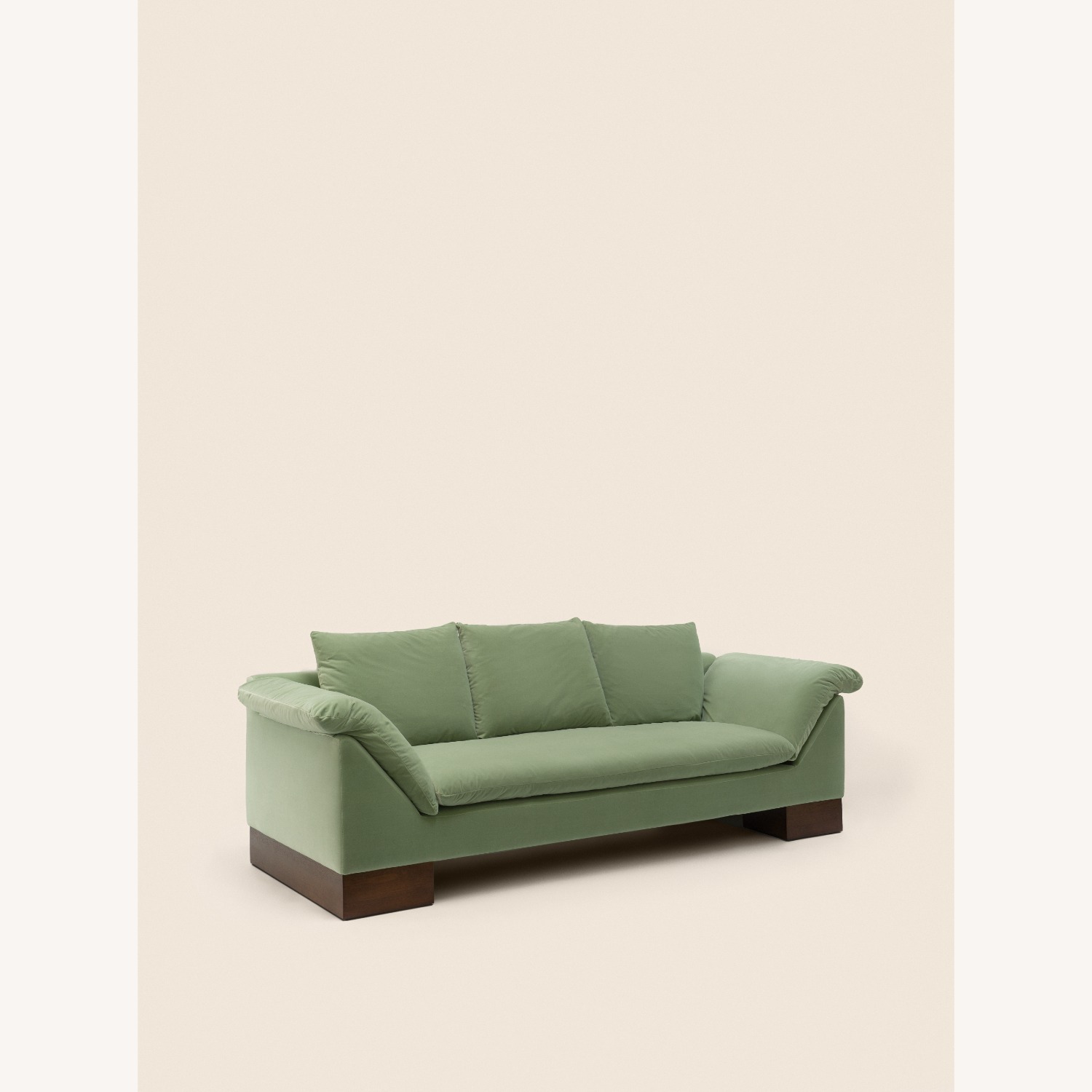 Home On Center Ortega 3 Piece Sofa Velvet Vetiver - image-1