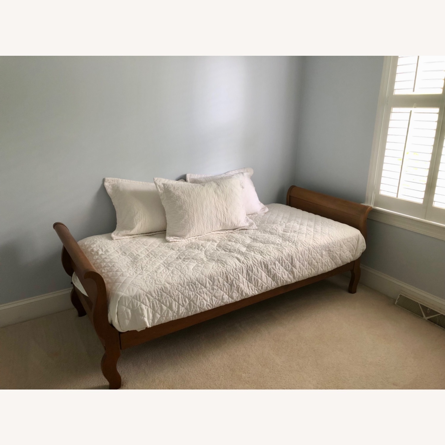 Antique Sleigh Day Bed in Solid Cherry Wood - image-1