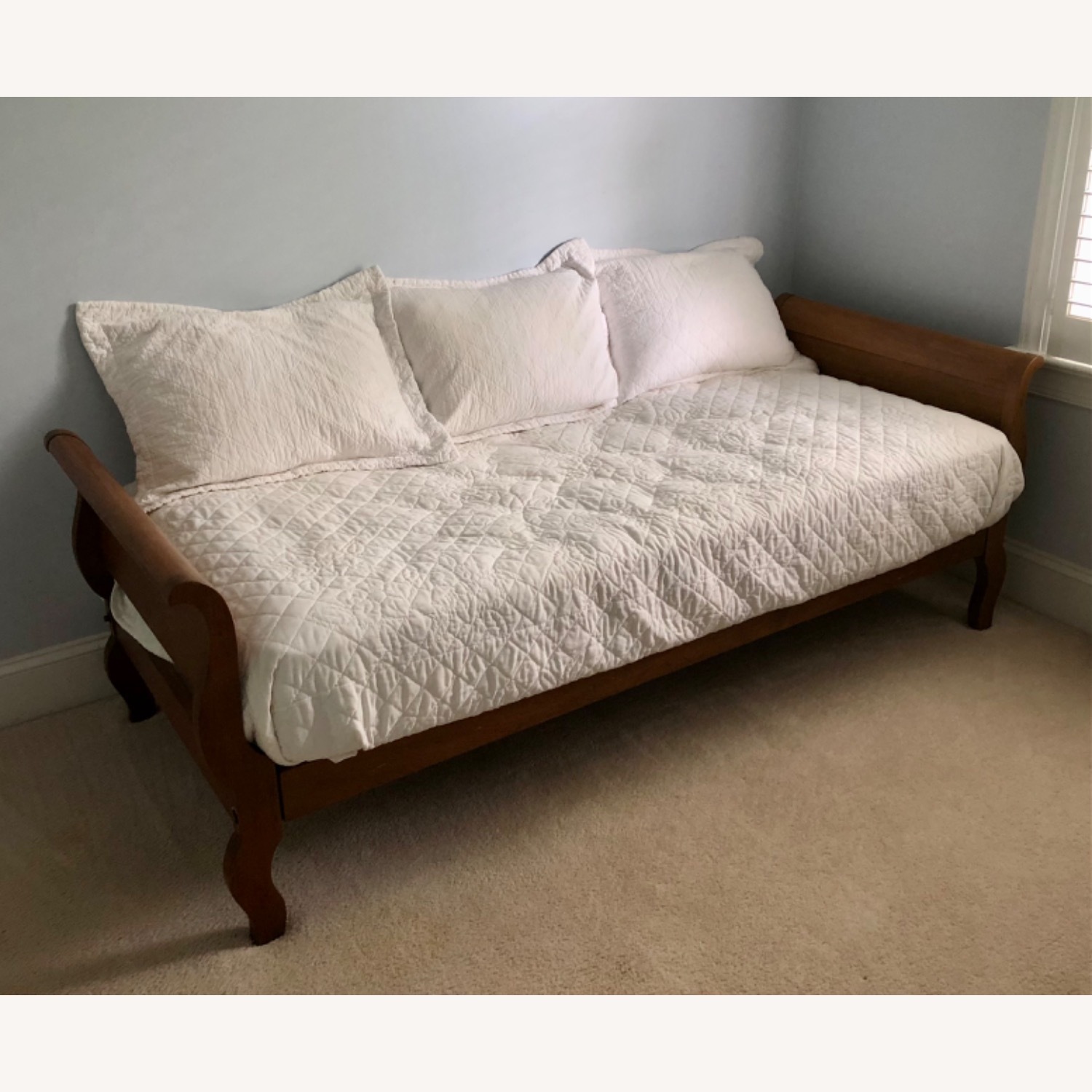 Antique Sleigh Day Bed in Solid Cherry Wood - image-2