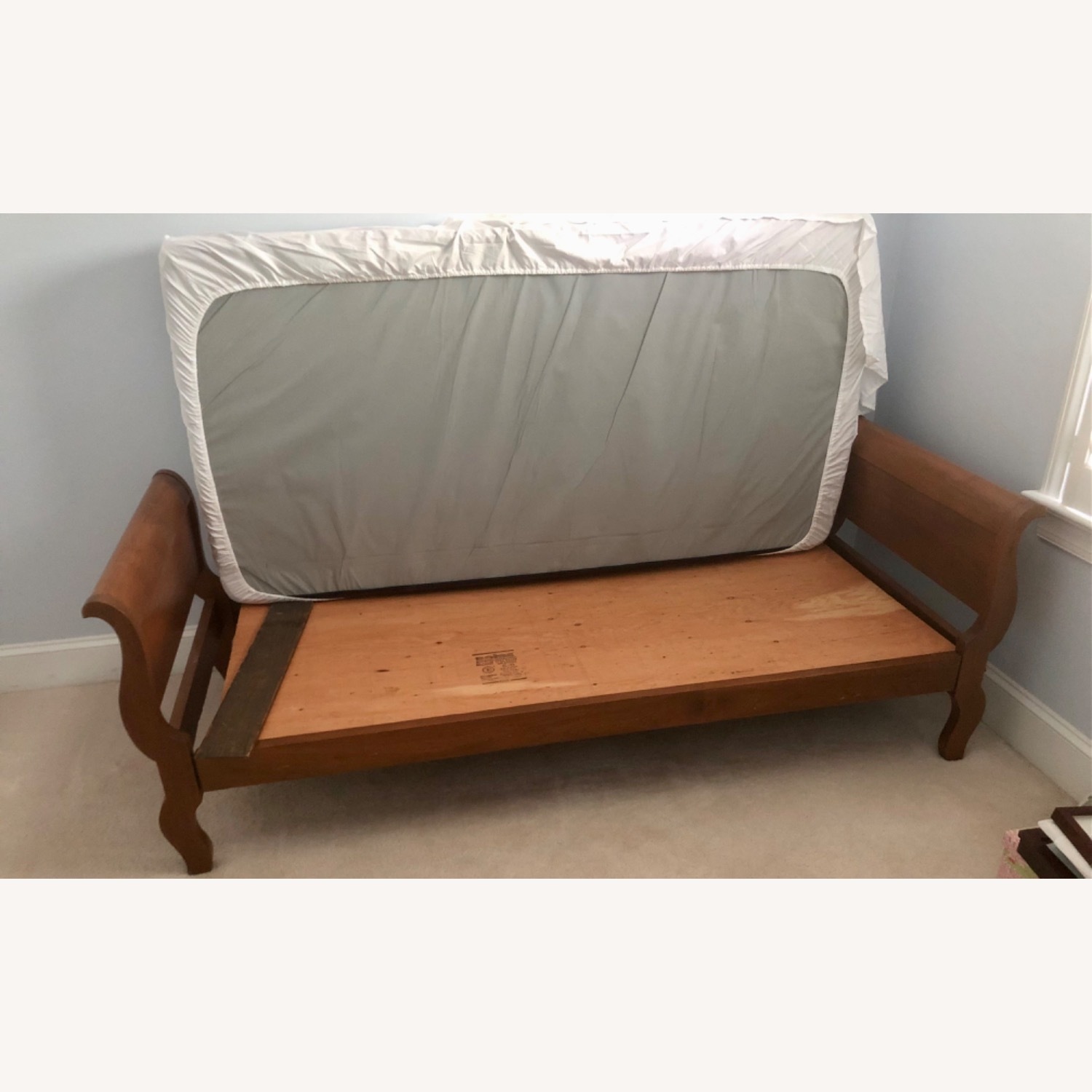 Antique Sleigh Day Bed in Solid Cherry Wood - image-6