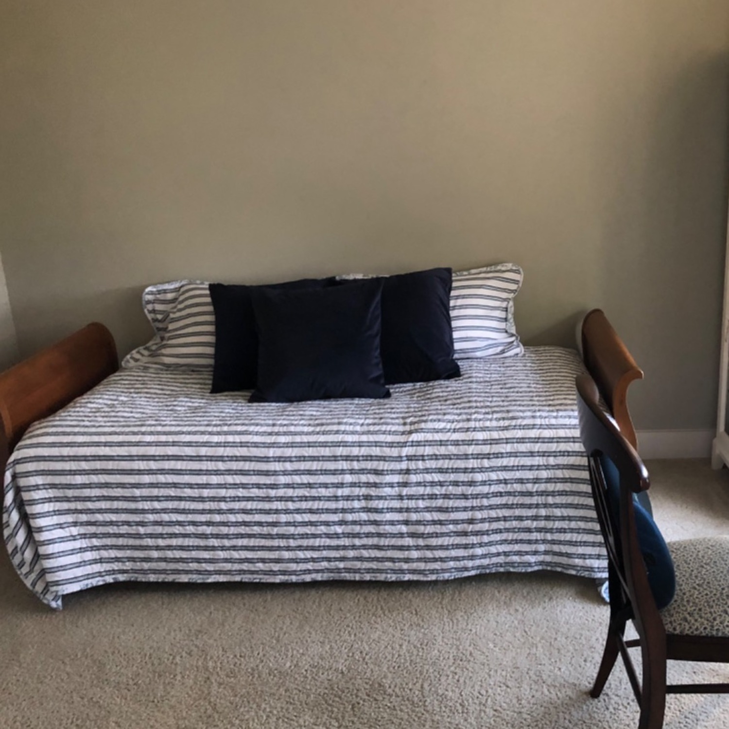 Antique Sleigh Day Bed in Solid Cherry Wood - image-7