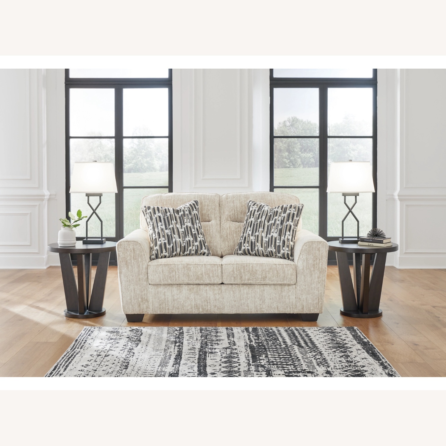 Ashley Furniture Loveseat Sofa Beige - image-0