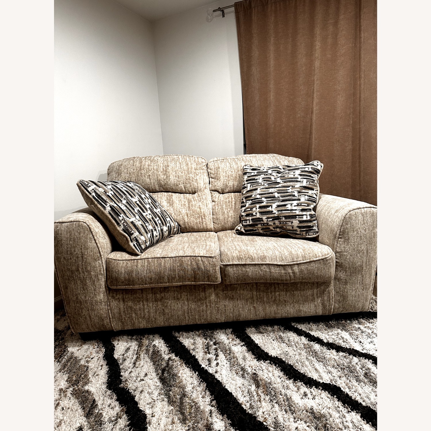 Ashley Furniture Loveseat Sofa Beige - image-1