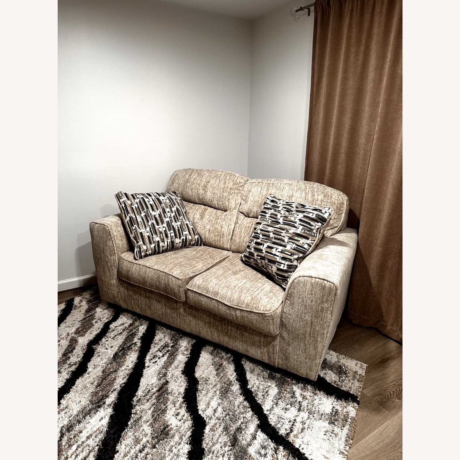 Ashley Furniture Loveseat Sofa Beige - image-3