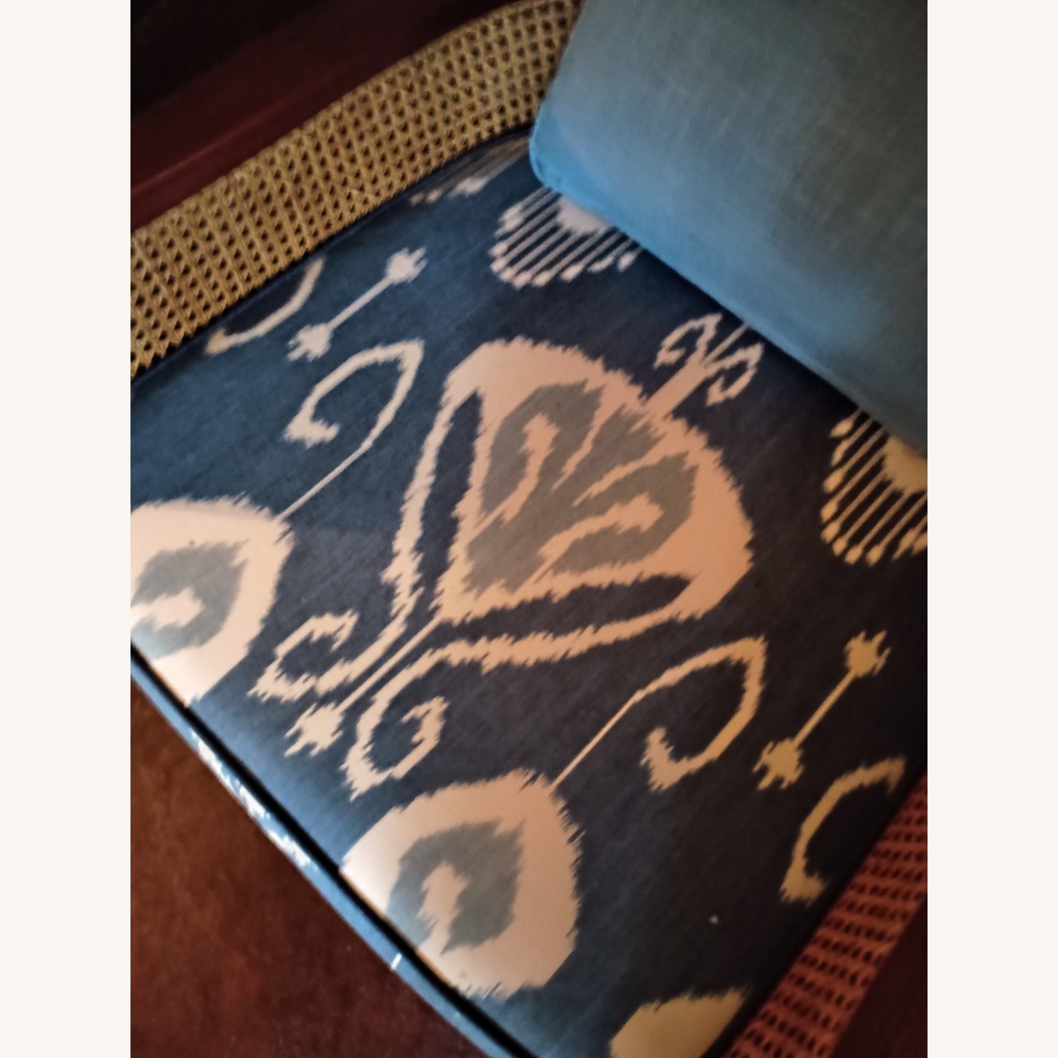 MCM Cane and Mahogany Pair of Armchairs  - image-3