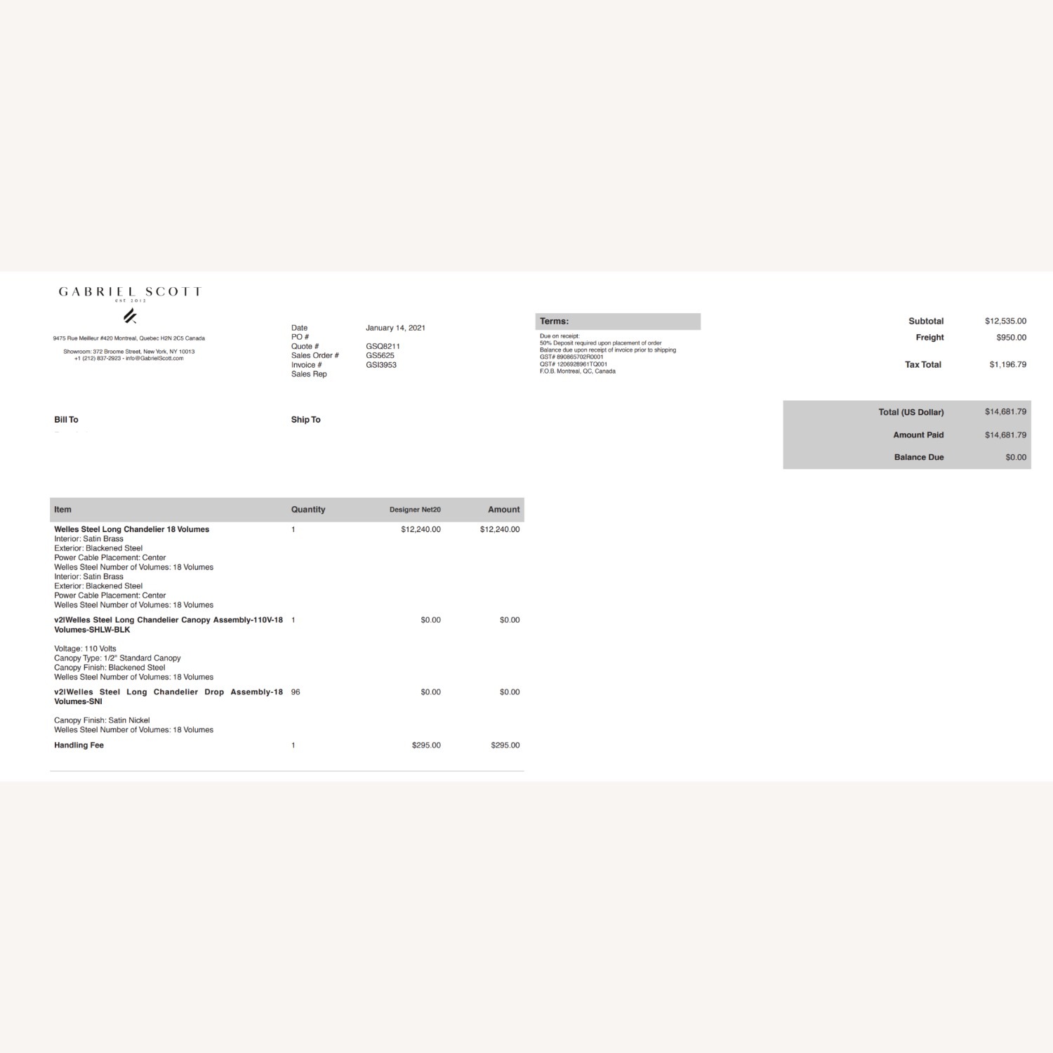 Welles Chandelier by Gabriel Scott 18 Volumes - image-5