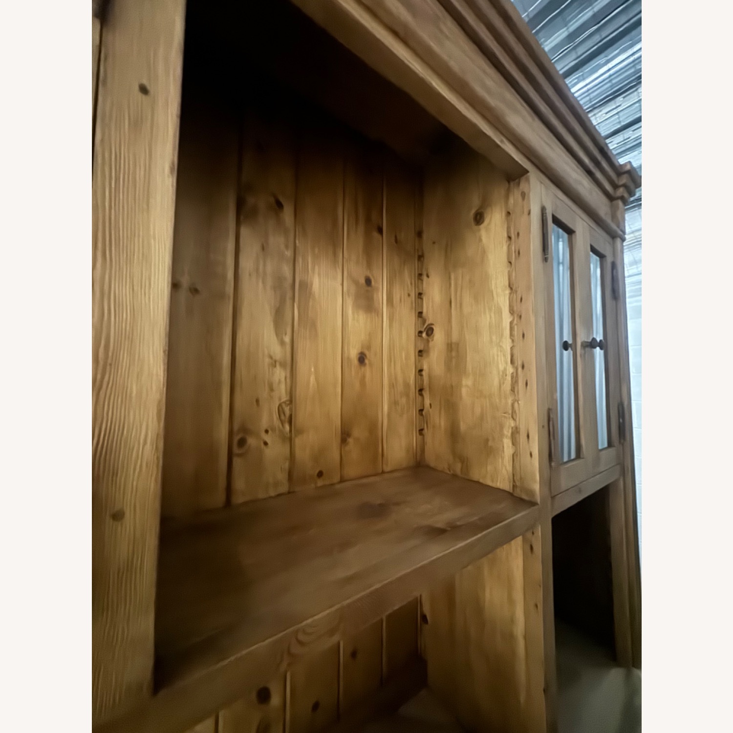 Wooden Bookshelves with Glass Drawer - image-3