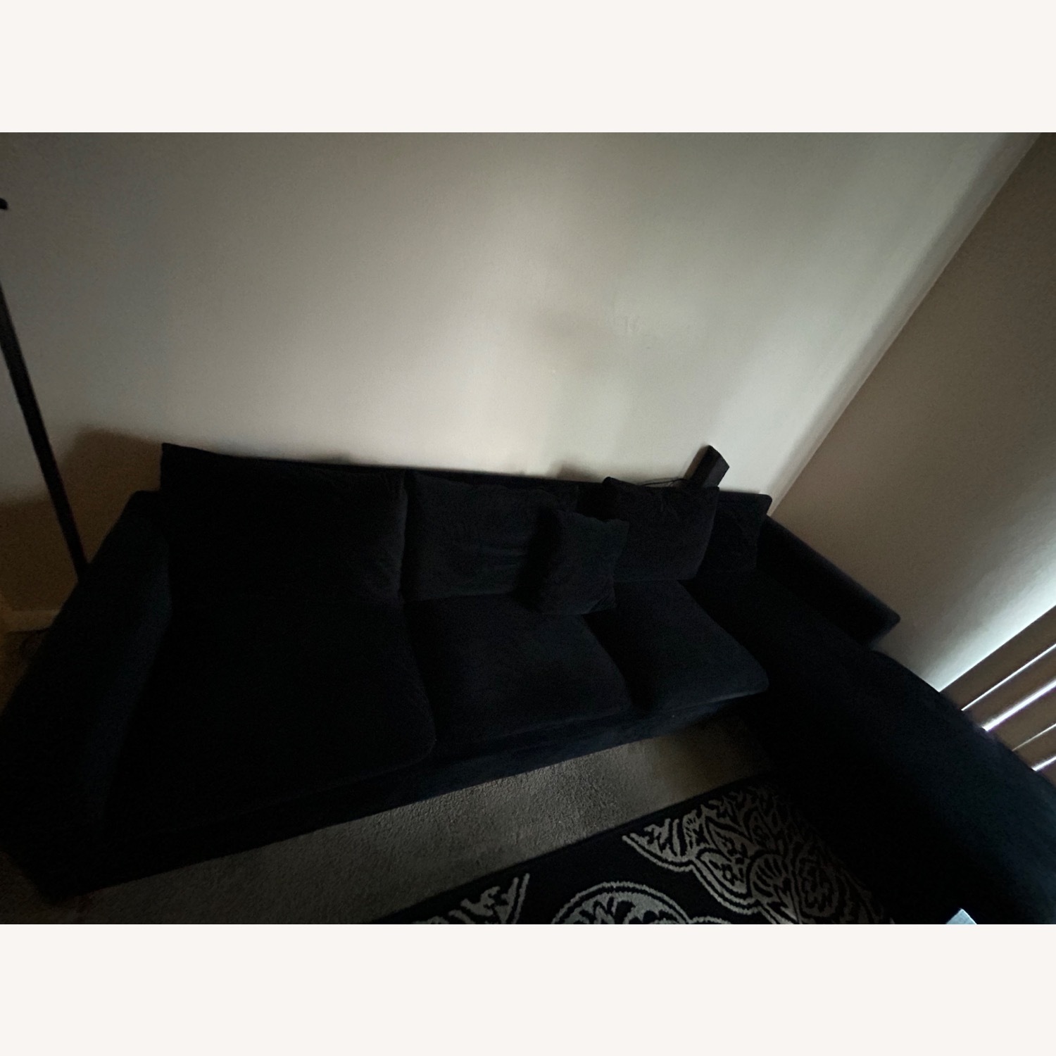 Naomi Velvet Reversible Sectional in Black  - image-3