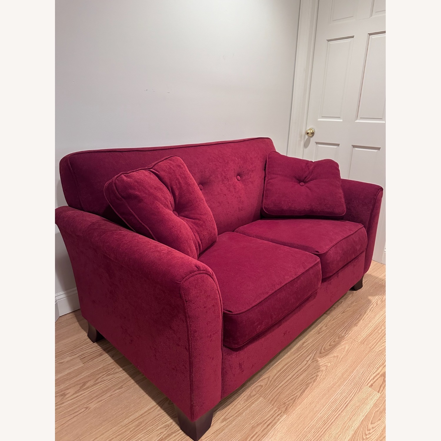 Red Two-Seater Sofa - image-1