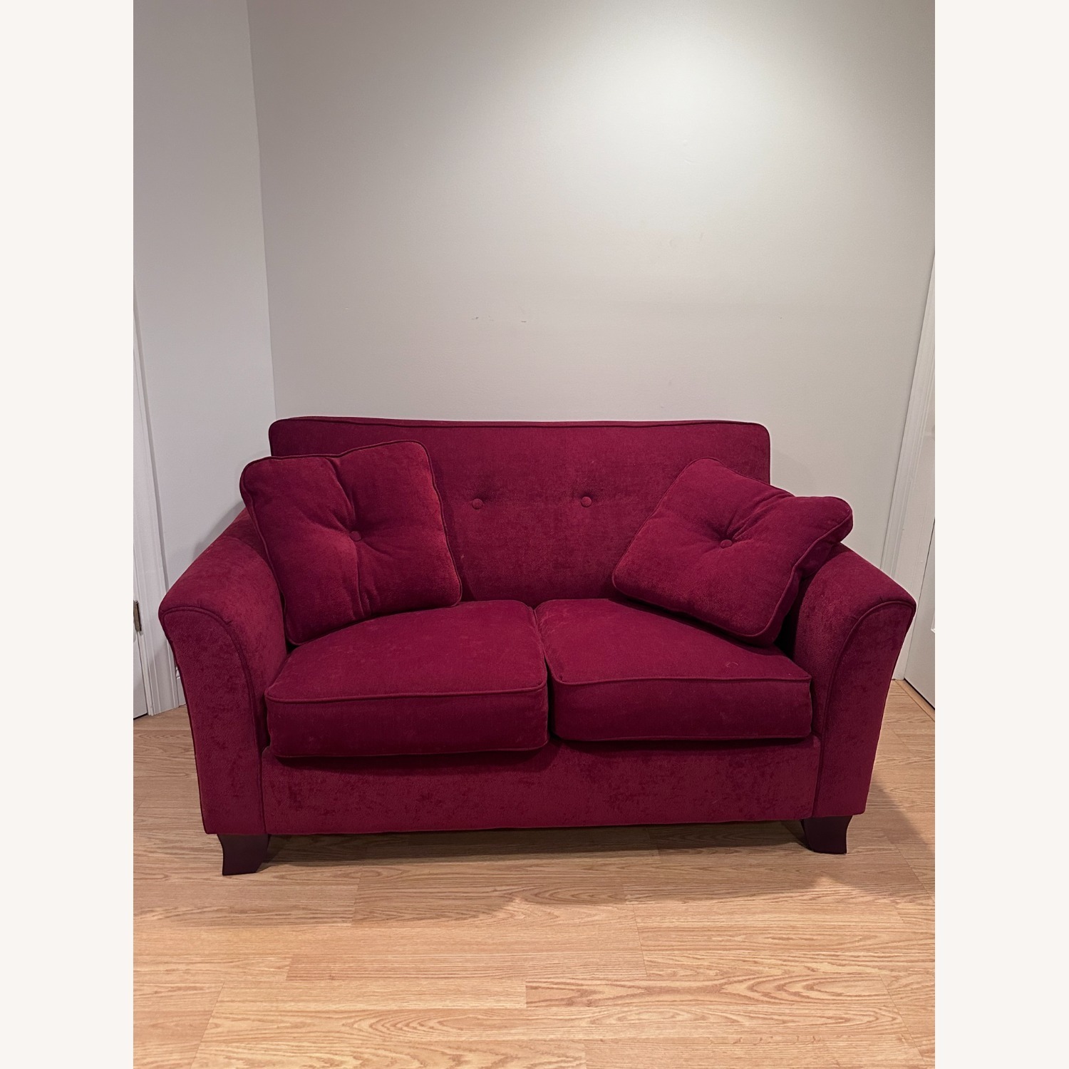 Red Two-Seater Sofa - image-0