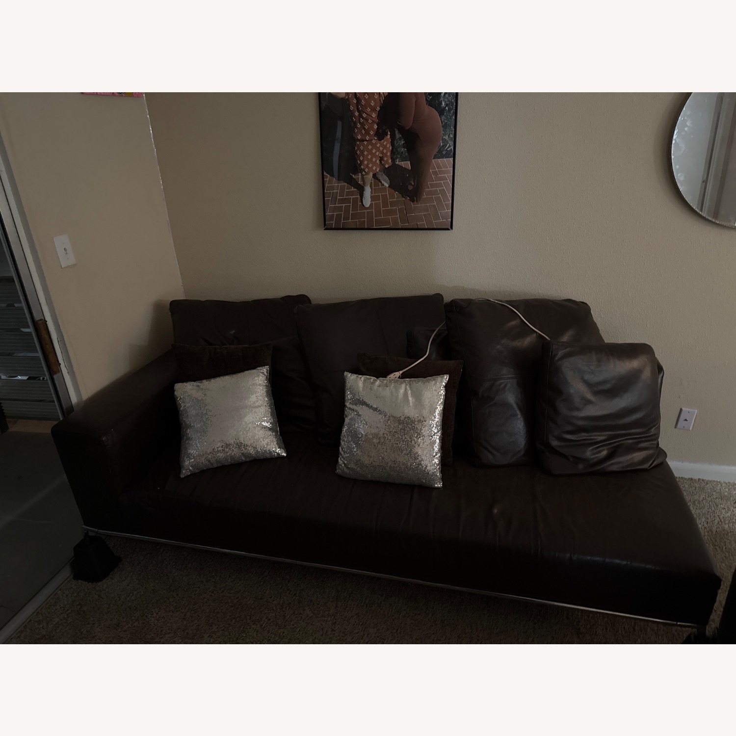 Leather Couch Decent Material  - image-2