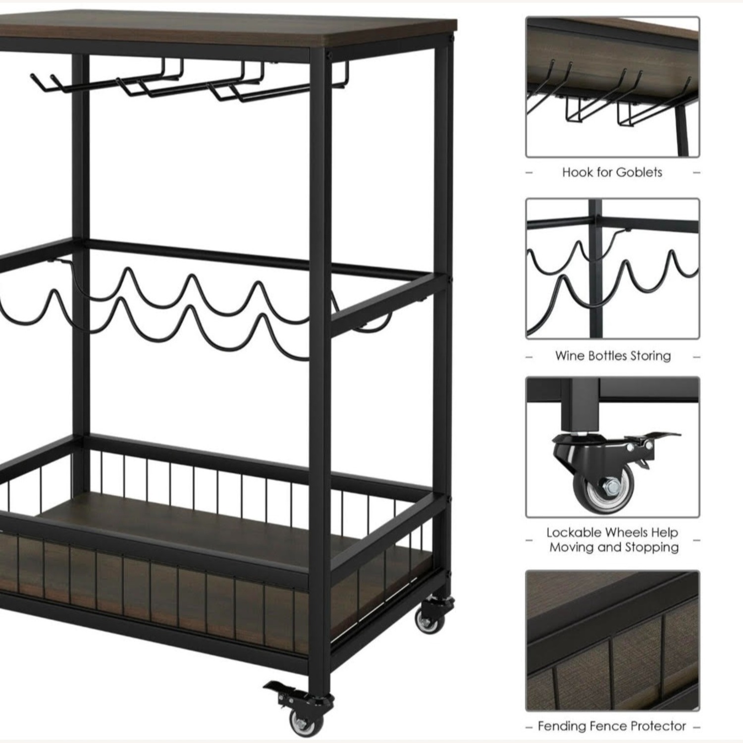 Bar Cart/Kitchen Trolley - image-4
