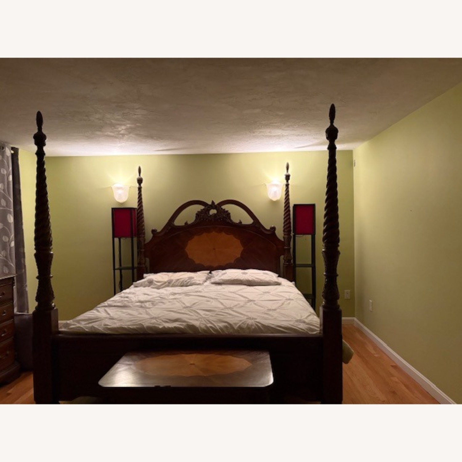 Cherry Bed with Decorative Inlays - image-1