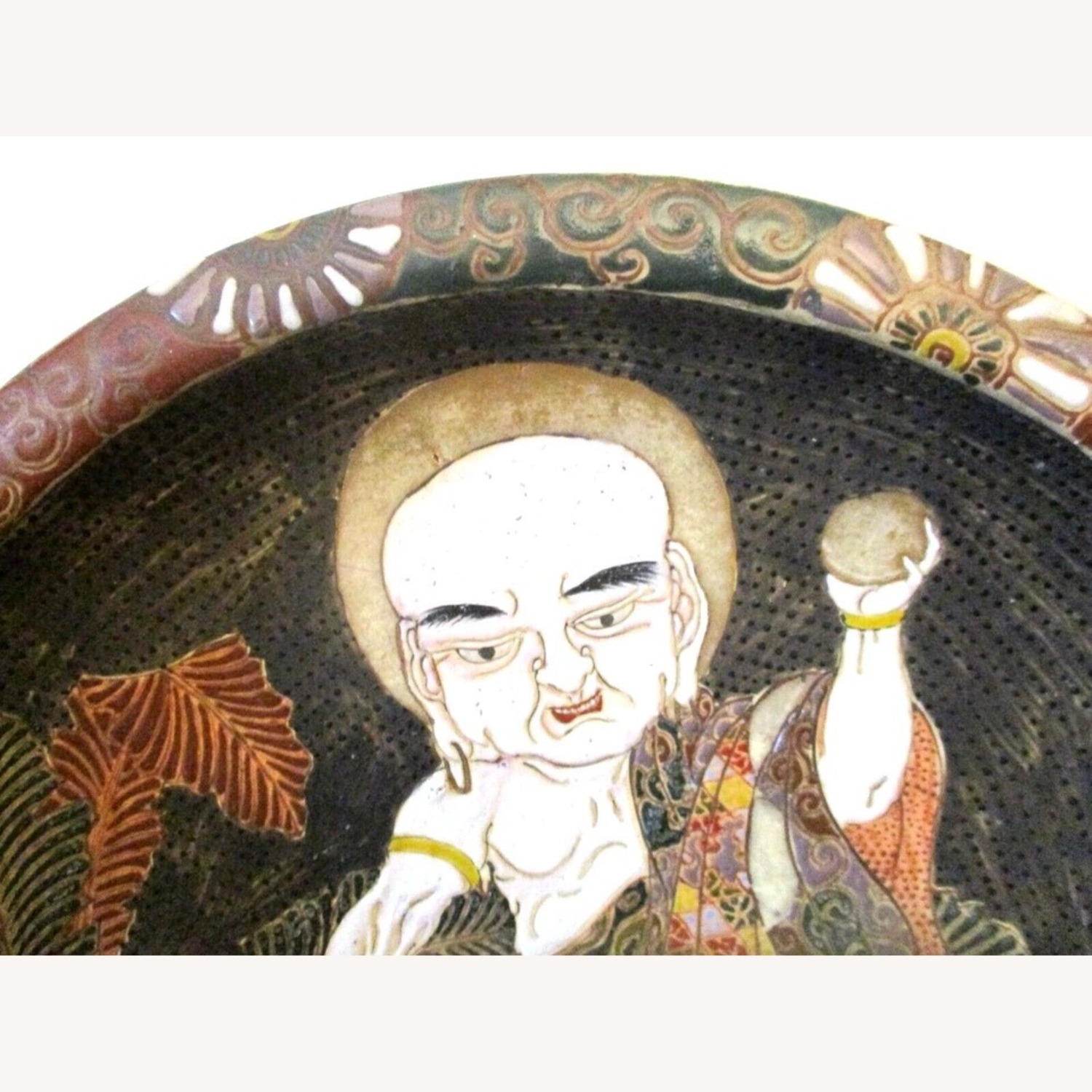 Antique Japanese Edo Period Moriage Slip Pottery - image-3