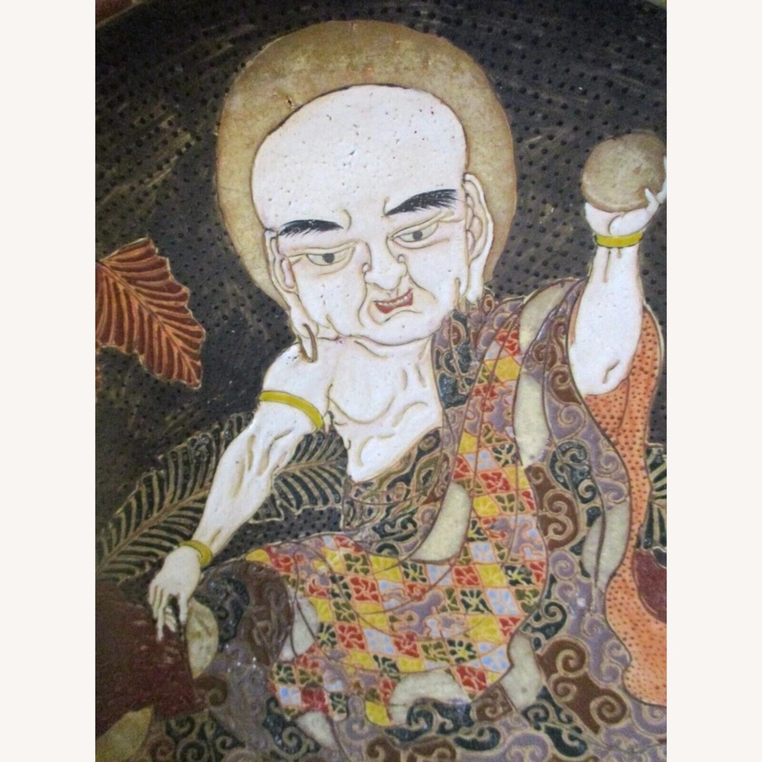 Antique Japanese Edo Period Moriage Slip Pottery - image-7