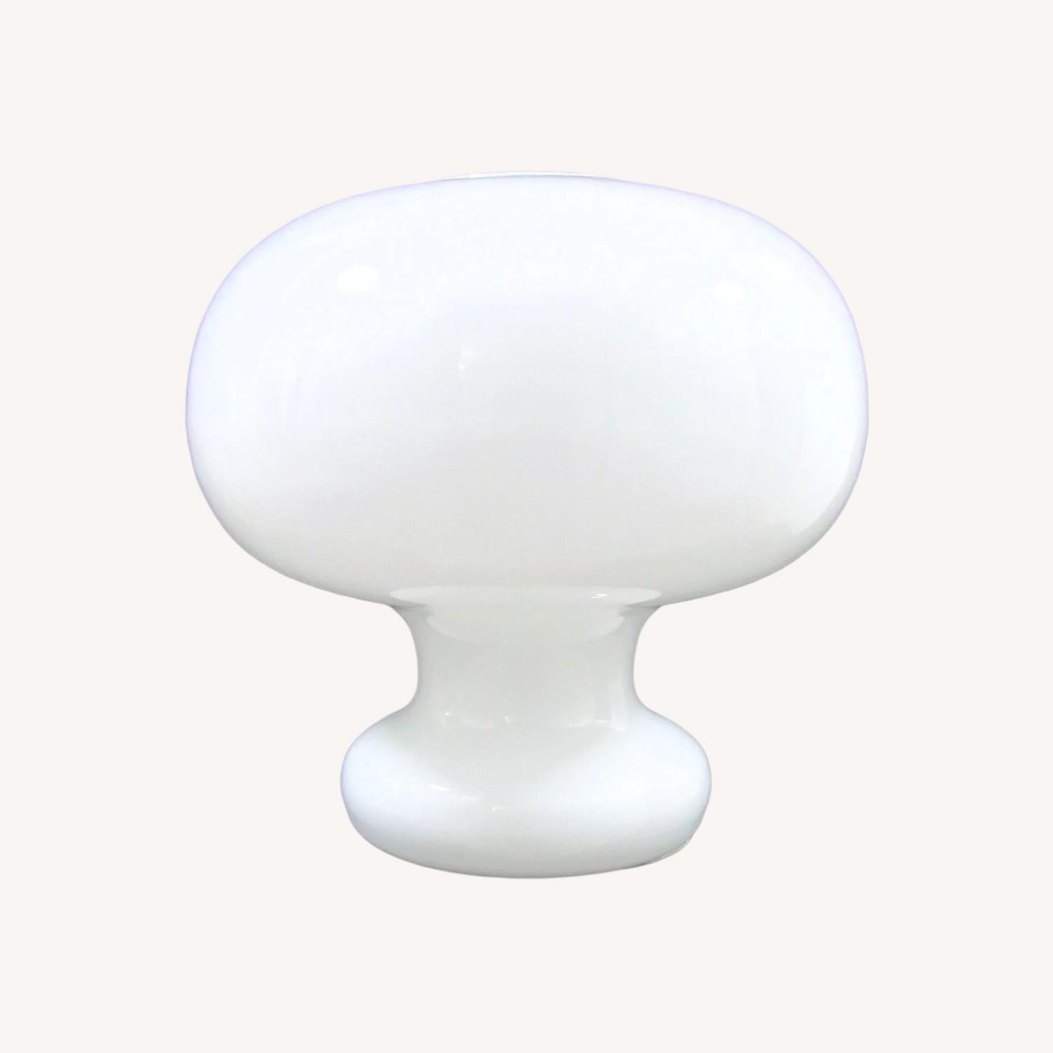 Vintage White Murano Glass Mushroom Table Lamp - image-0