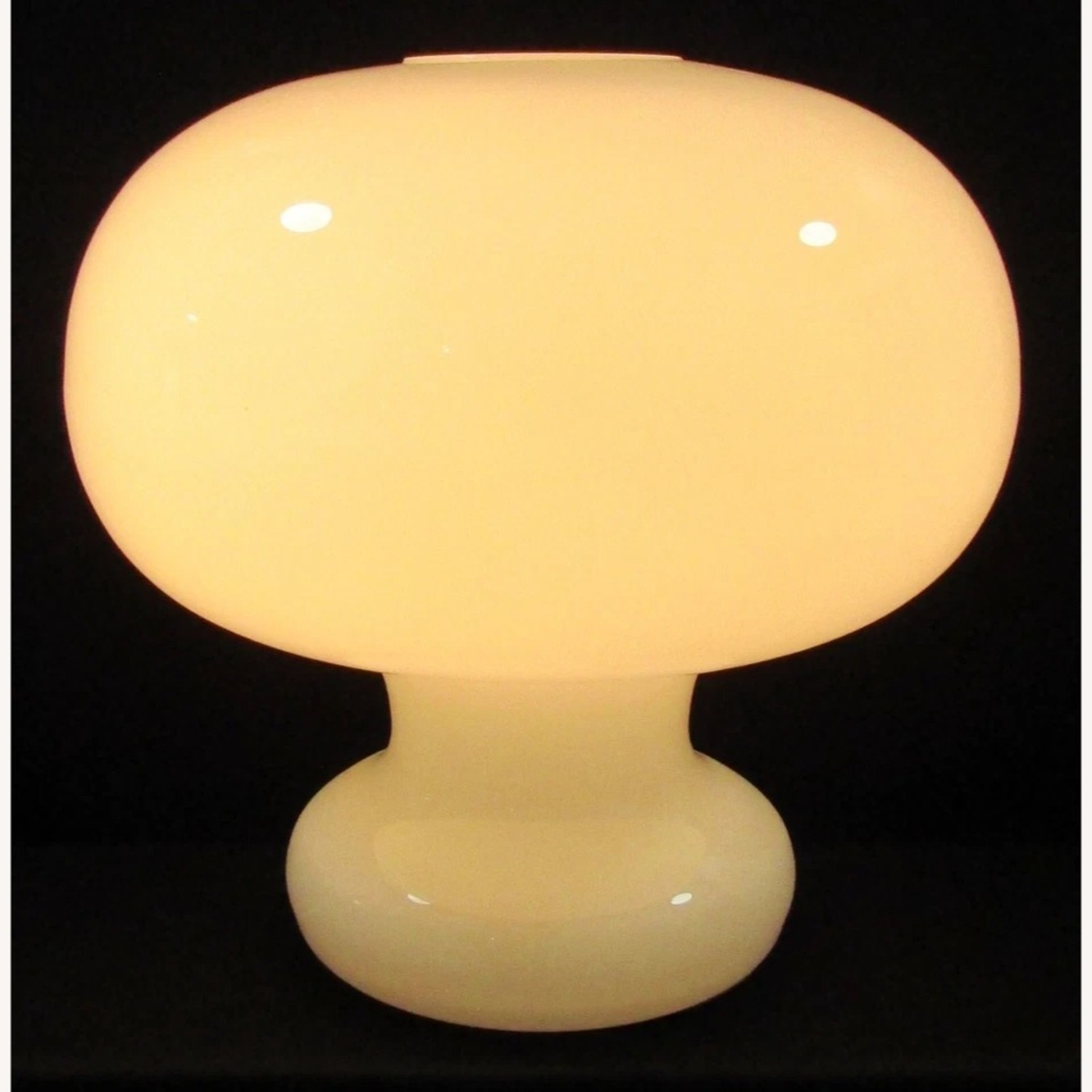 Vintage White Murano Glass Mushroom Table Lamp - image-8