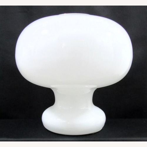 Used Vintage White Murano Glass Mushroom Table Lamp for sale on AptDeco