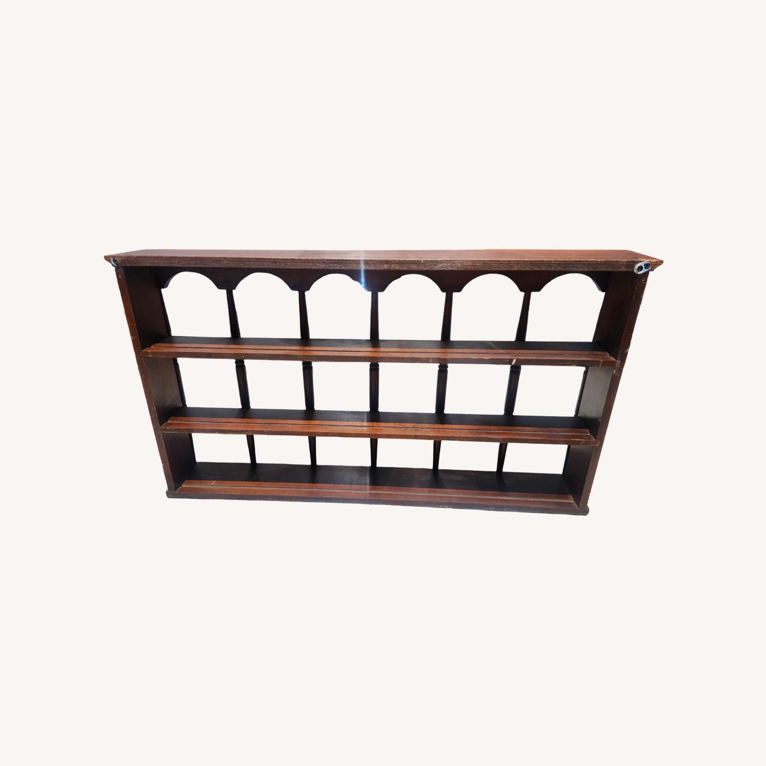 Vintage 1970s Mahogany Knick Knack Shelf - image-0