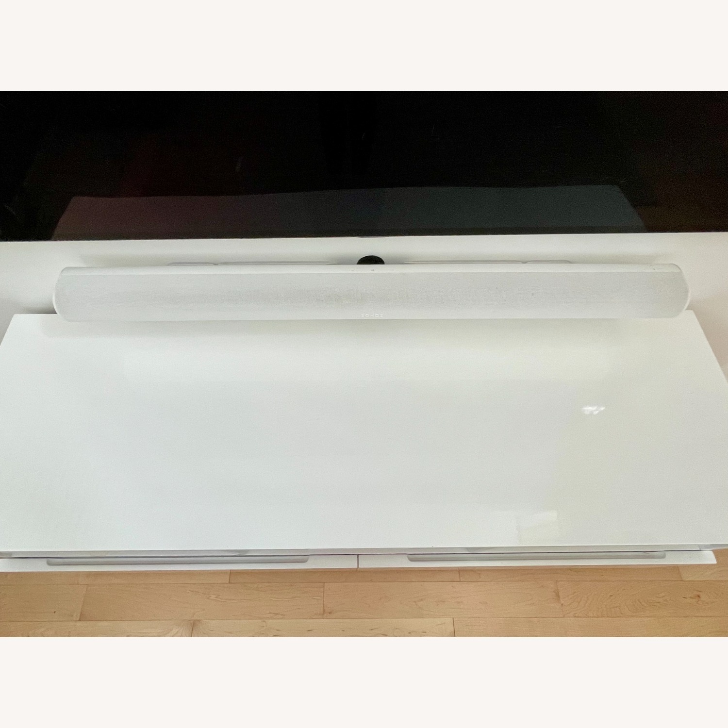 CB2 Chill White High-Gloss Media Console - image-3