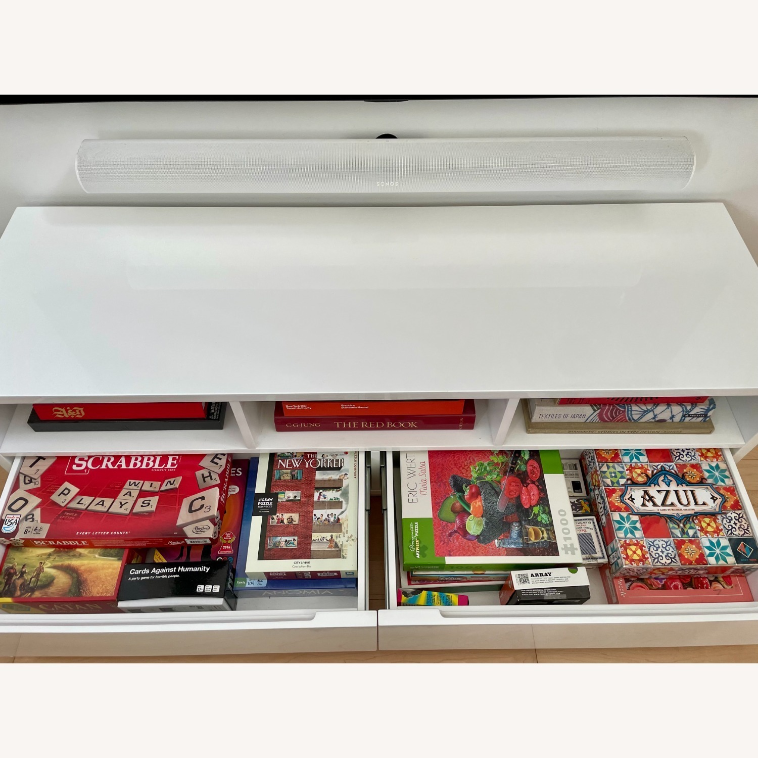 CB2 Chill White High-Gloss Media Console - image-7