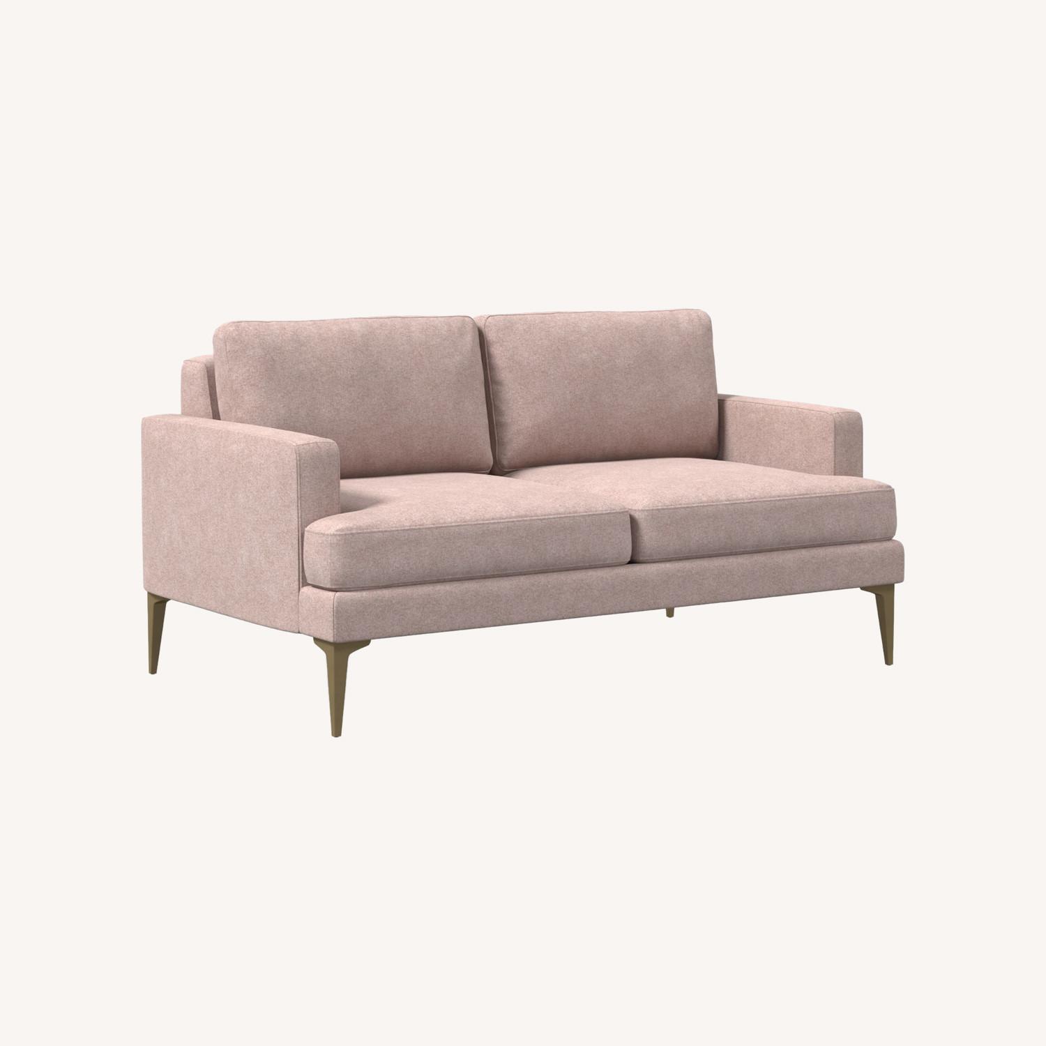 West Elm Mauve Deluxe Velvet Andes Sofa - image-0