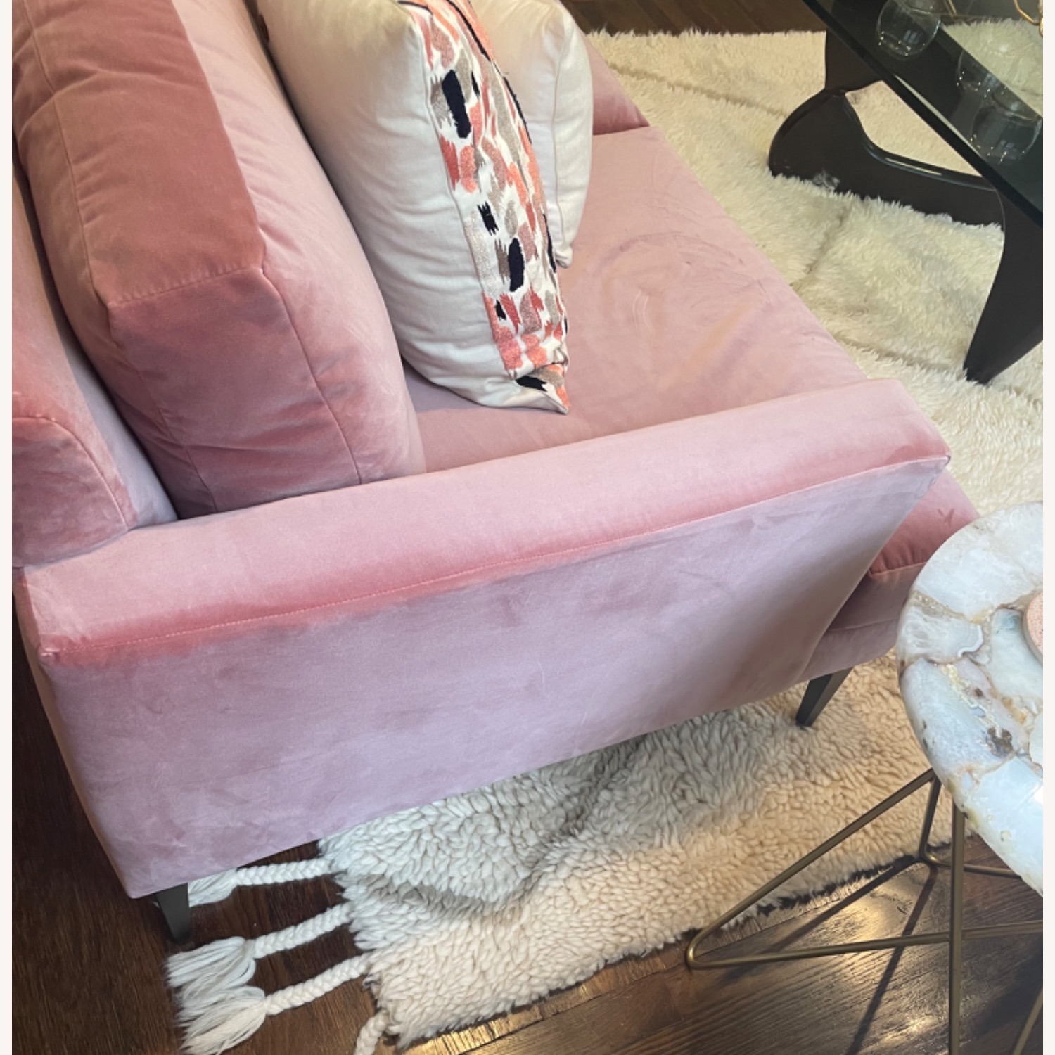West Elm Mauve Deluxe Velvet Andes Sofa - image-6