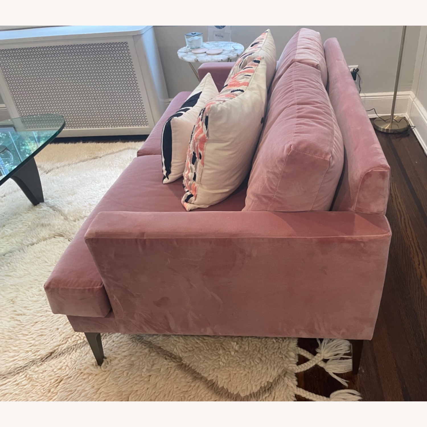 West Elm Mauve Deluxe Velvet Andes Sofa - image-4