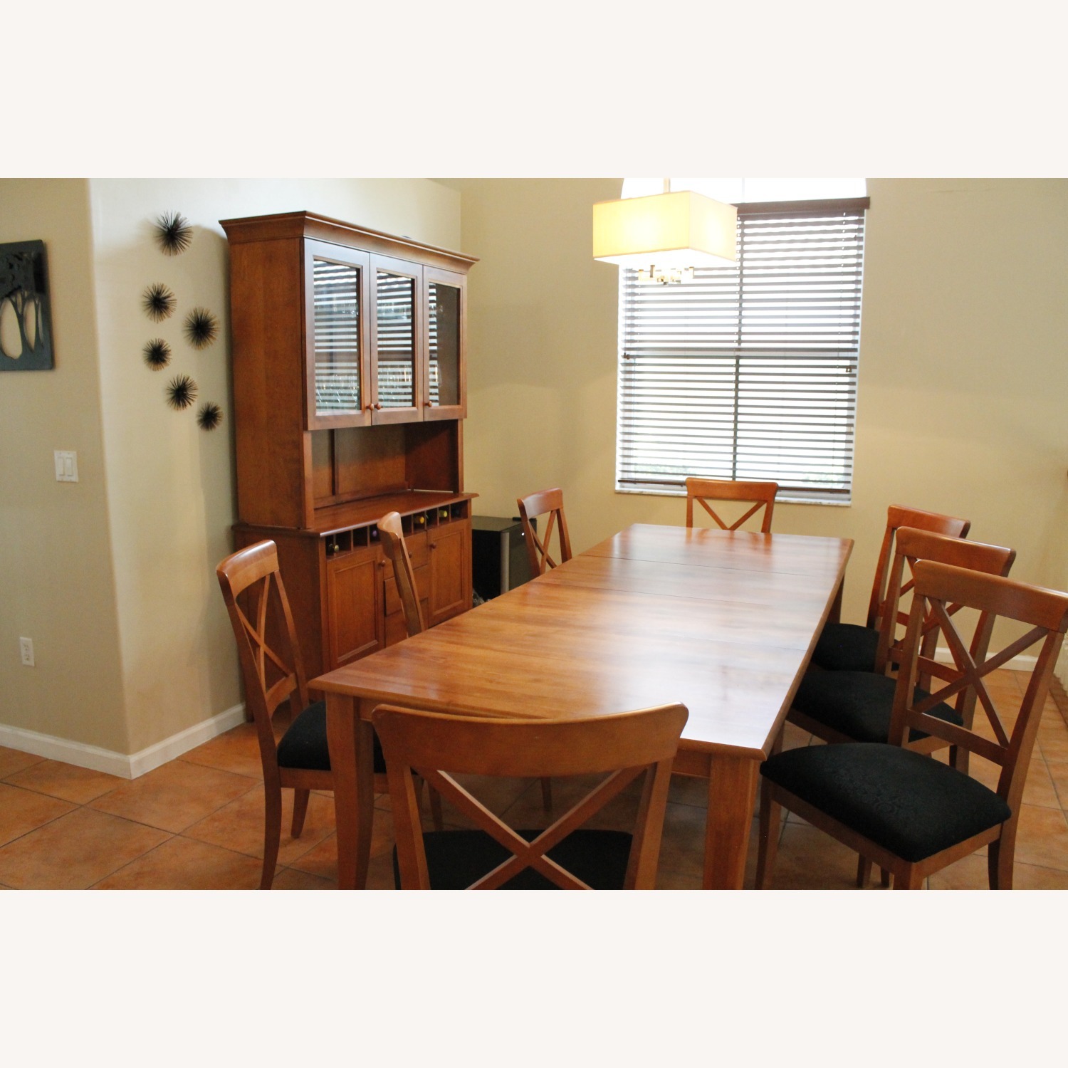 Extendable Wood Dining Table with 8 Chairs - image-1