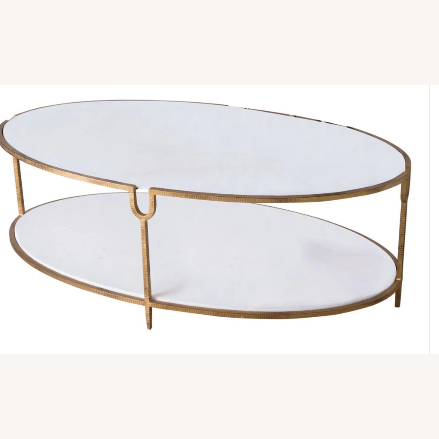 France & Son Iron and Stone Oval Coffee Table - image-6